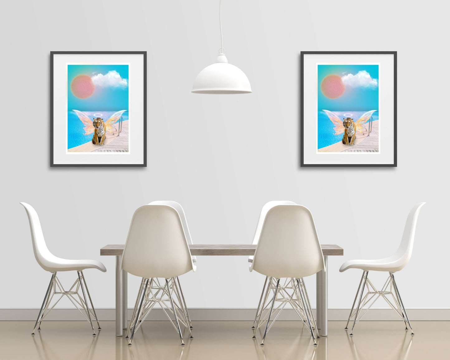 Tiger Lily | Unframed Print | Angel Art | Tiger Art Print | Girly Art | Quirky Poster | Girls Room Poster | Dorm Poster | Peaceful Art | Art