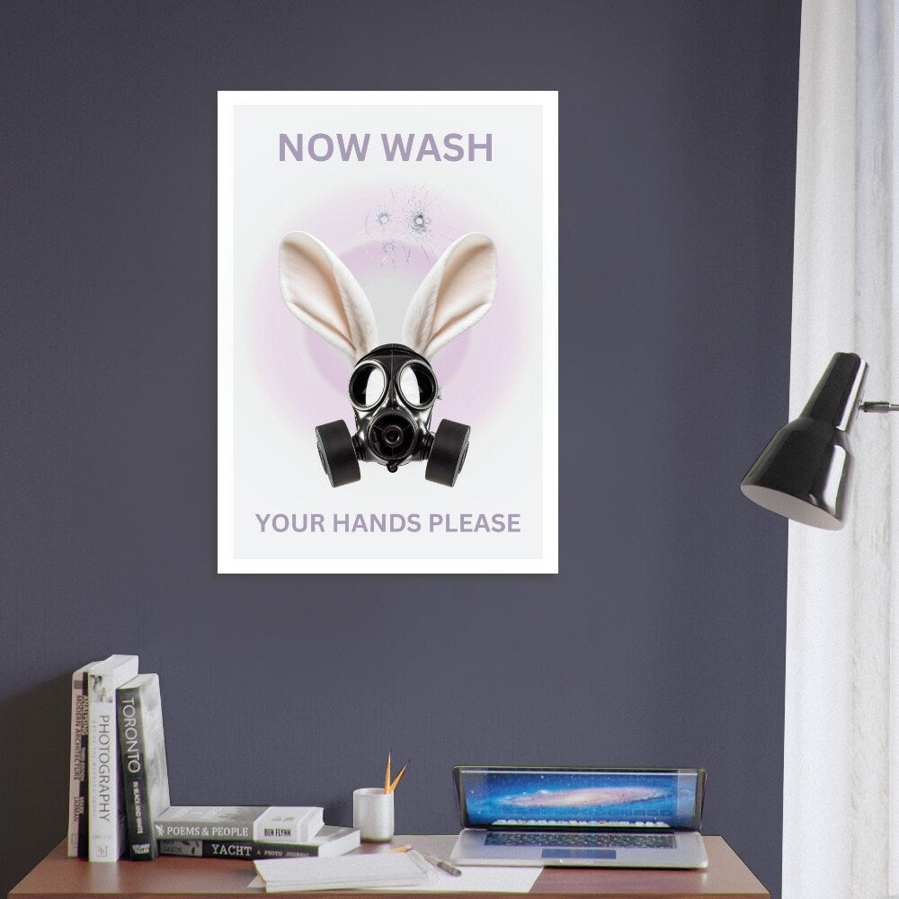 Now Wash Your Hands | Unframed Print | Dorm Poster | Weird Wall Art | Quirky Decor | Funky Wall Art | Maximalist Poster | Toilet | Bathroom