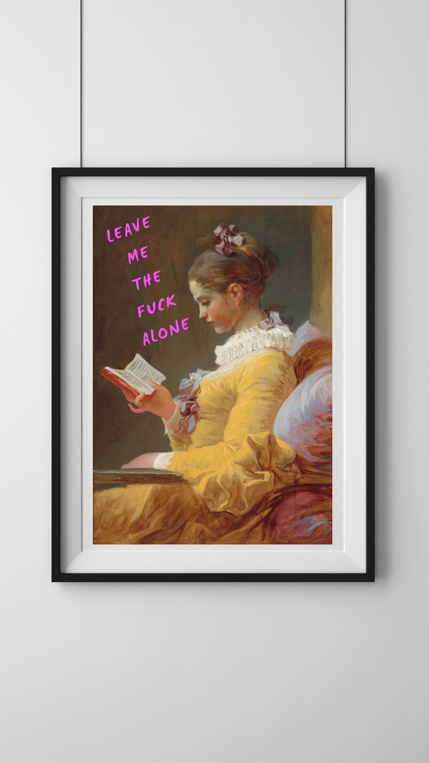 Leave Me Alone | Unframed Print | Quirky Art | Altered Portrait | Quirky Decor | Baroque Art Print | Female Portrait | Maximalist Art