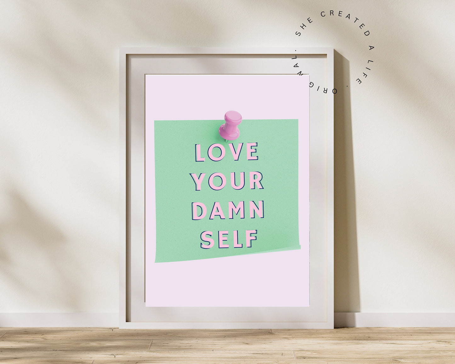 quirky pink typography art print