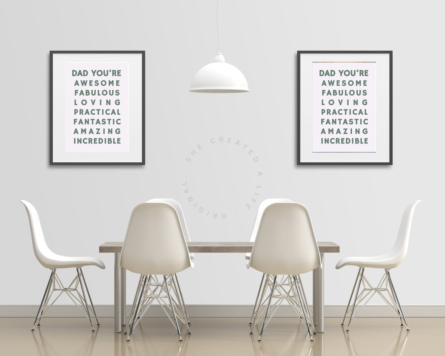 Dad You're Awesome Art Print Poster, Fathers Day, Dads Birthday, Great Dad Gift Idea, Typography Wall Art, Family Portrait Quirky Home Decor