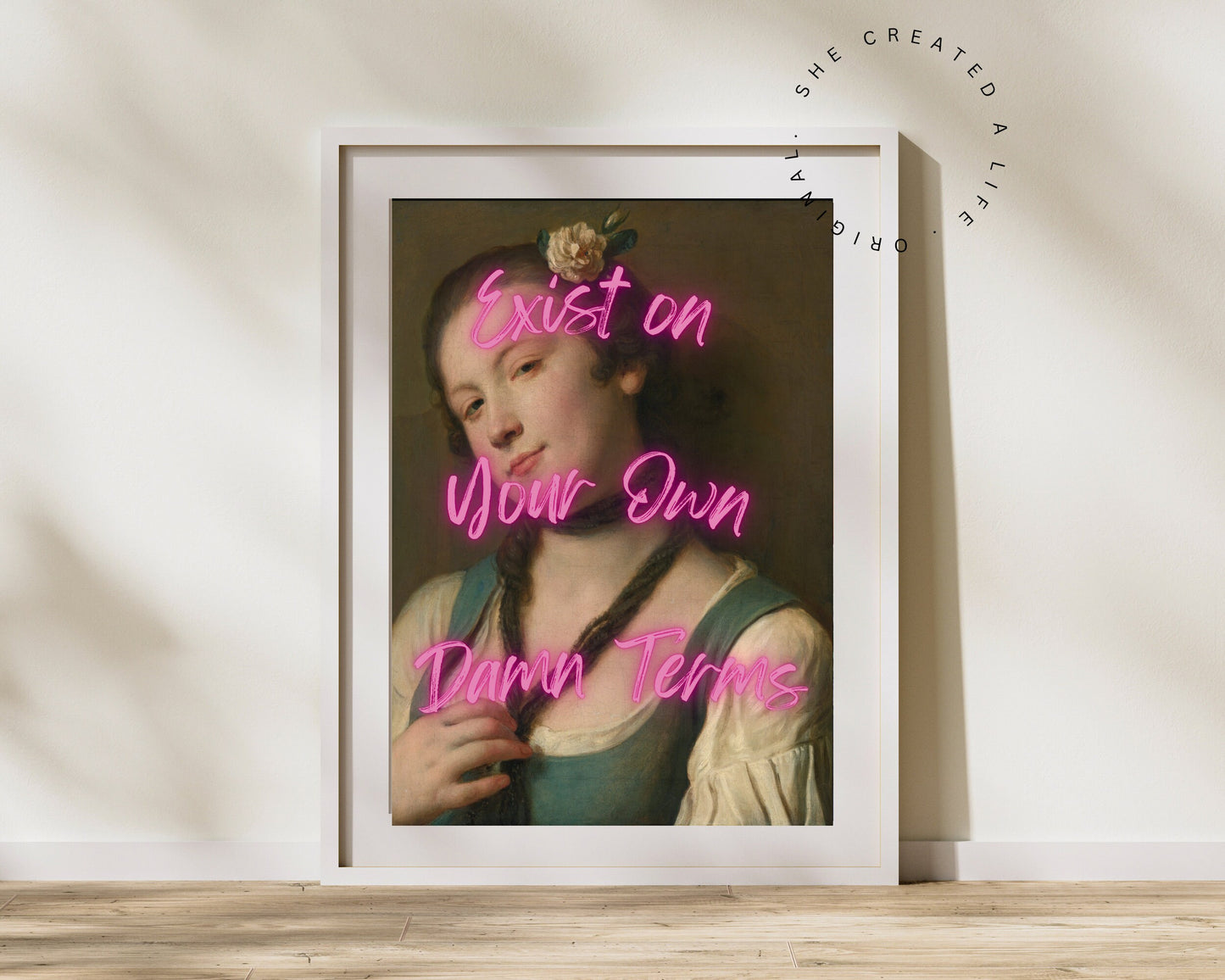 Exist, Altered Art Portrait, Feminist Print, Feminism Poster, Girl Power Wall Art, Eclectic Gift Idea, Dorm Room Ideas, Quirky Home Decor