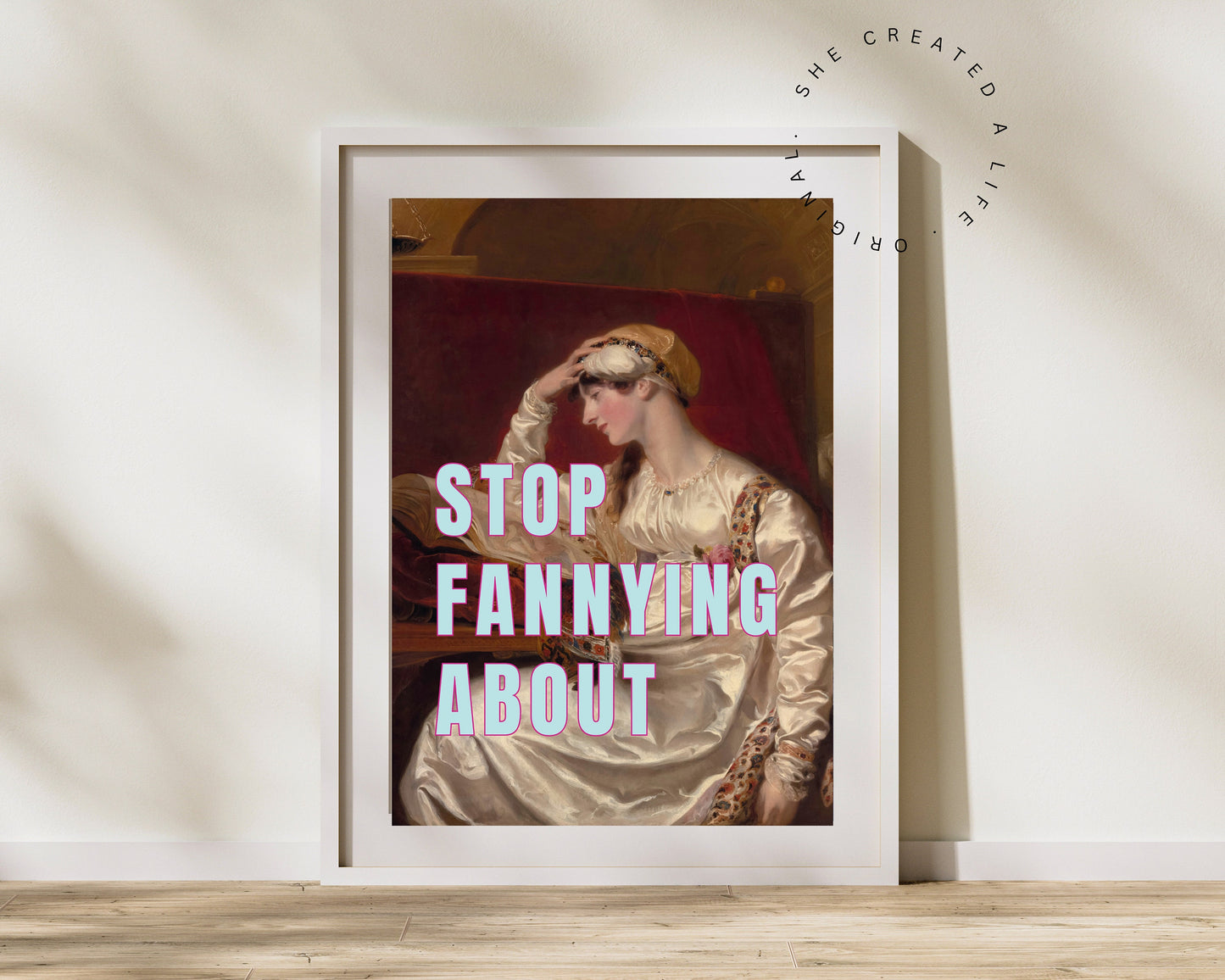 Stop Fannying About, English Slang for "Stop Messing Around" Altered Art Portrait, Print Poster, Wall Art, Eclectic Funky Quirky Home Decor