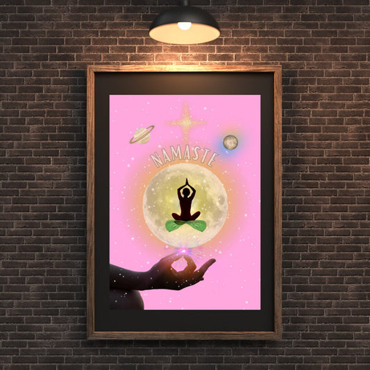 Namaste | Sanskrit | Hindi | Greeting | Yoga Poster |  Ethereal | Pastel |  Aura Print | Namaste  Print Poster | Yoga Print | Yoga Poster