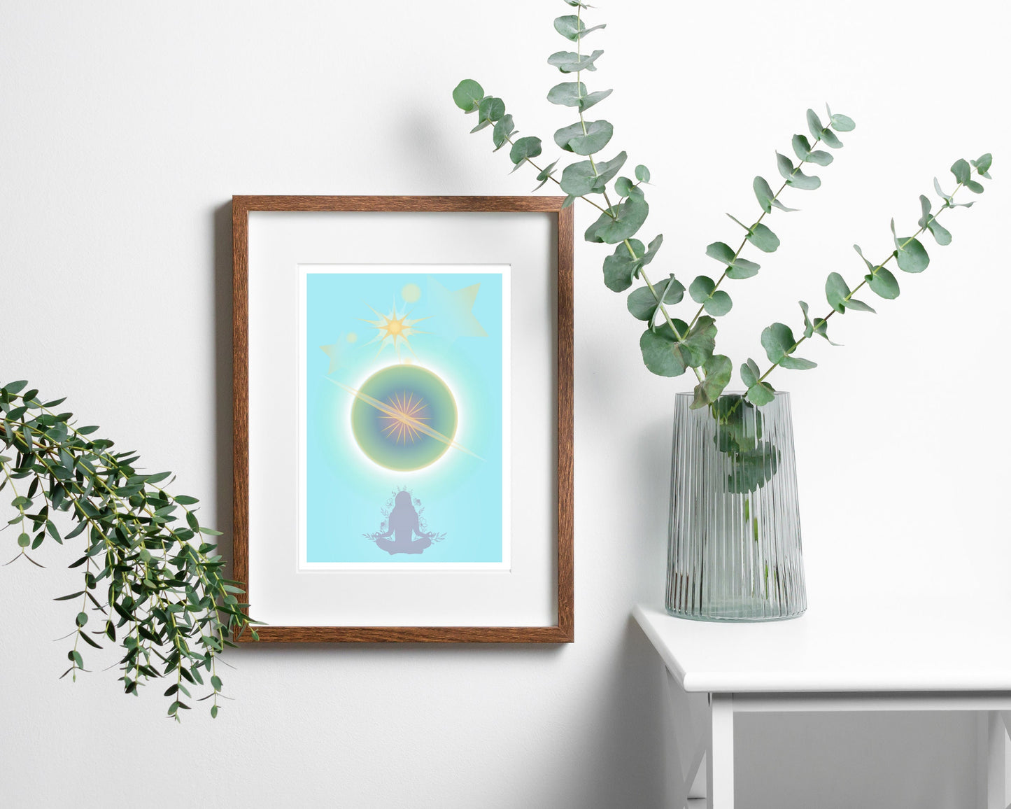 spiritual moon wall art for meditation space