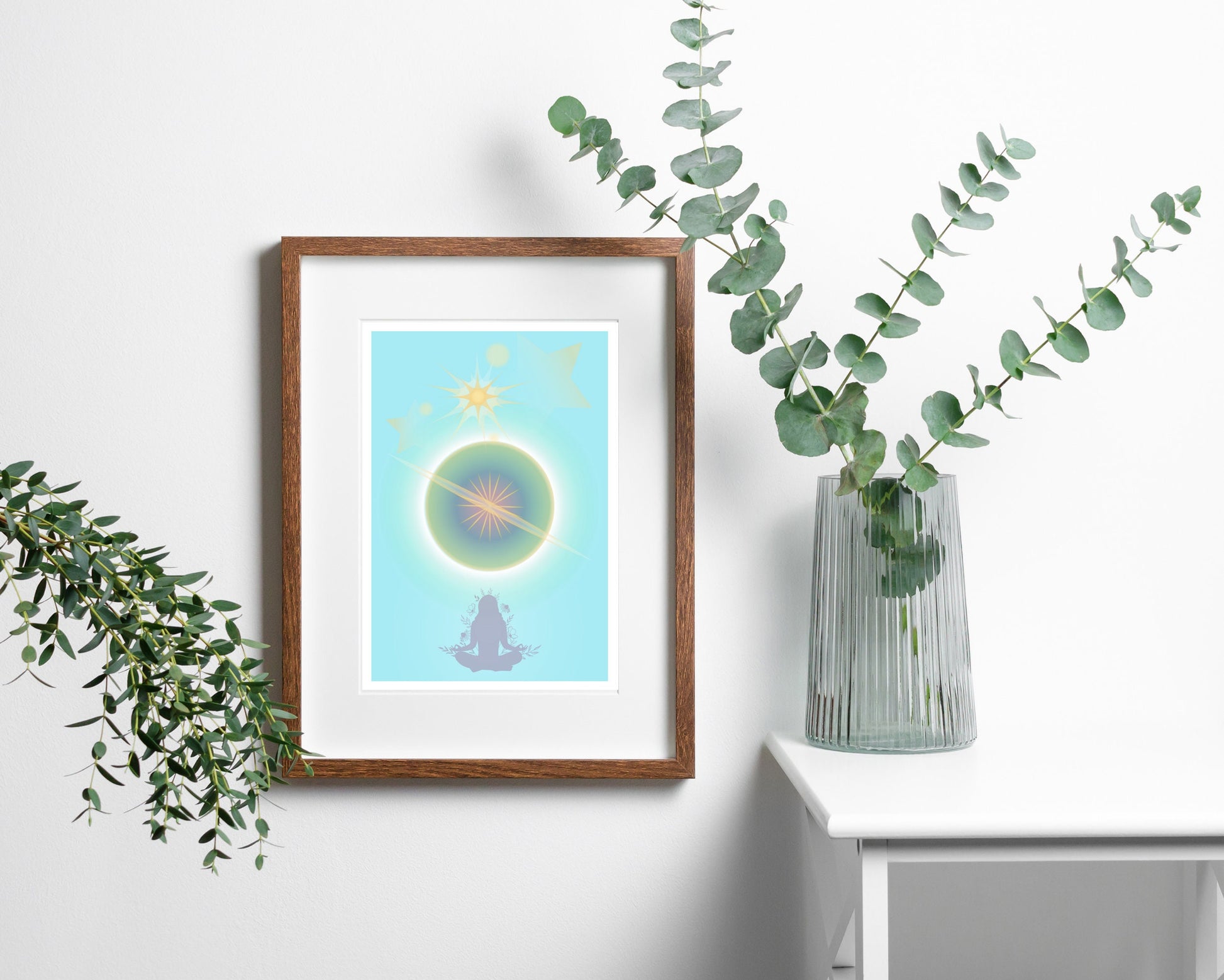 spiritual moon wall art for meditation space