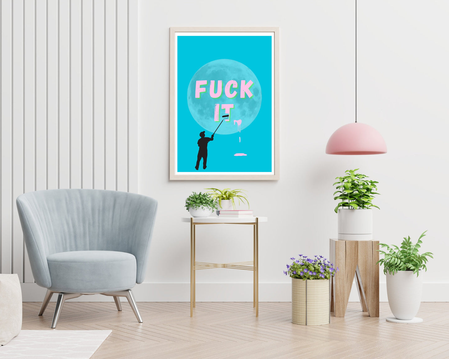F ck it | Inspirational Print | Funky Wall Art | Dorm Poster | Weird Wall Art | Quirky Home Decor | Funky Wall Art | Maximalist Poster