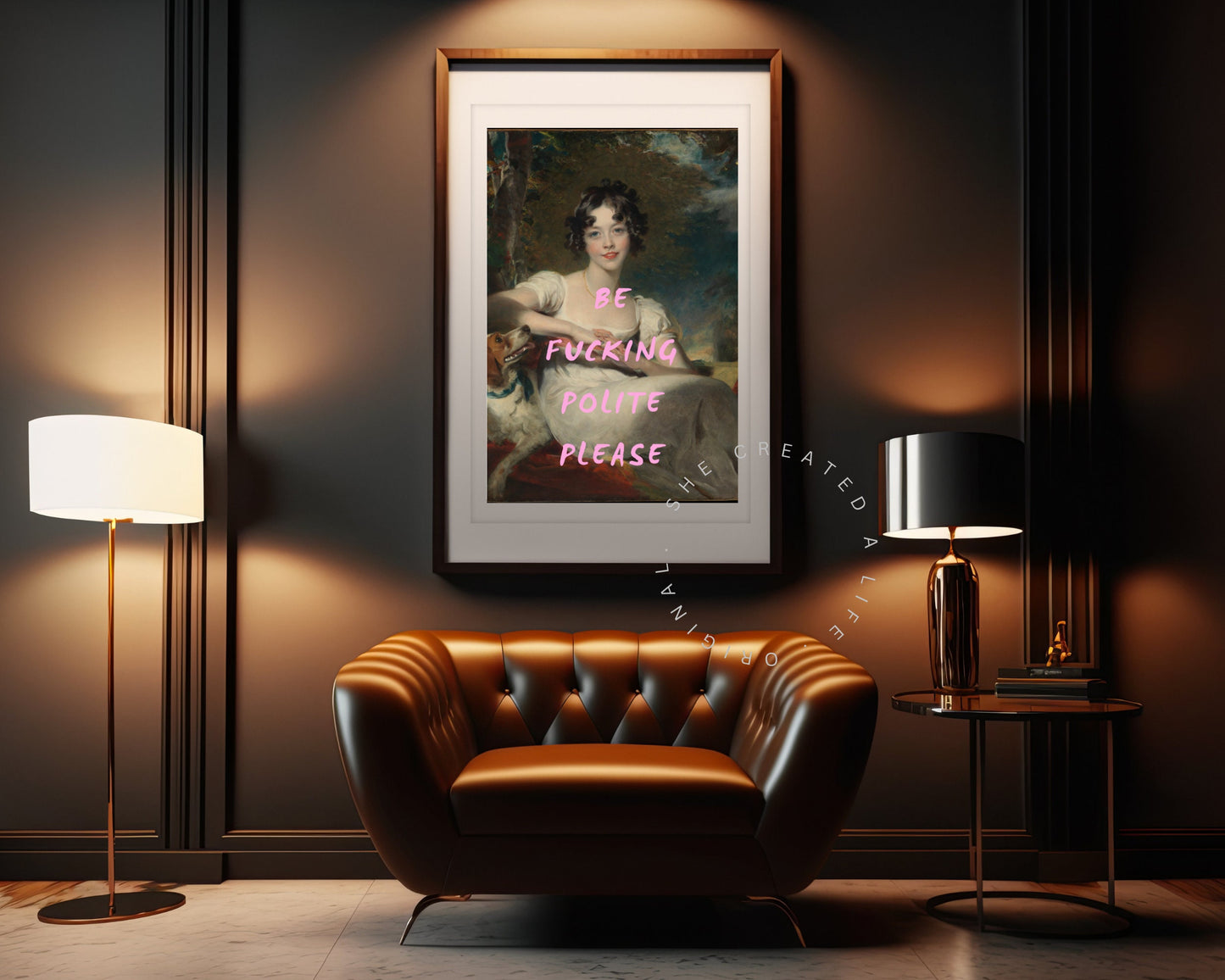 Be Fucking Polite Please, Humorous Altered Art Print, Classic Funny Portrait, Quirky Art, Funky Wall Decor, Swear Curse Word, Edgy Feminist