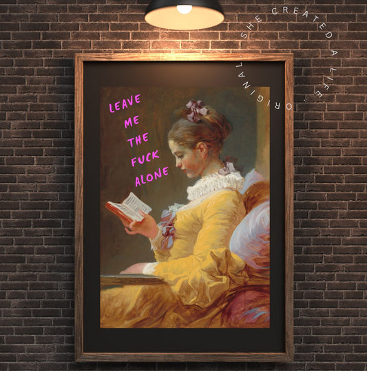 Leave Me | Download | Female Art Print | Quirky Art | Altered Portrait | Quirky Decor | Baroque Art Print | Female Portrait | Maximalist Art