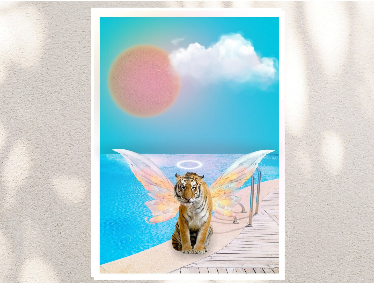 Tiger Lily | Unframed Print | Angel Art | Tiger Art Print | Girly Art | Quirky Poster | Girls Room Poster | Dorm Poster | Peaceful Art | Art