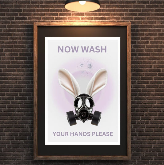 Now Wash Your Hands | Funky Wall Art | Dorm Poster | Weird Wall Art | Quirky Decor | Funky Wall Art | Maximalist Poster | Toilet | Bathroom