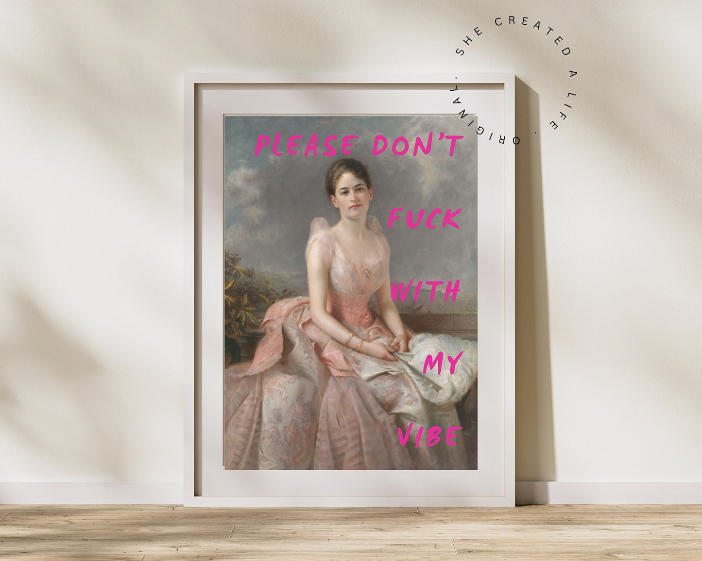 Please Don't Fuck  With My Vibe, Dorm Room, Eclectic Decor, Altered Art Print, Humorous Phrase, Feminist Art, Funny Woman Portrait, Female