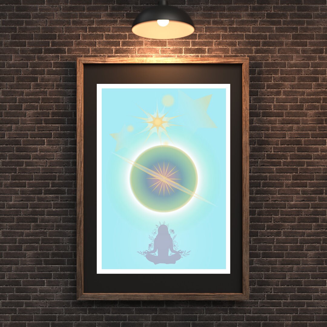 Moon Spirit | Girly Art | Female Art Print | Mindful Woman Art | Downloadable Art | Divine Feminine Poster | Moon Poster | Spiritual Poster