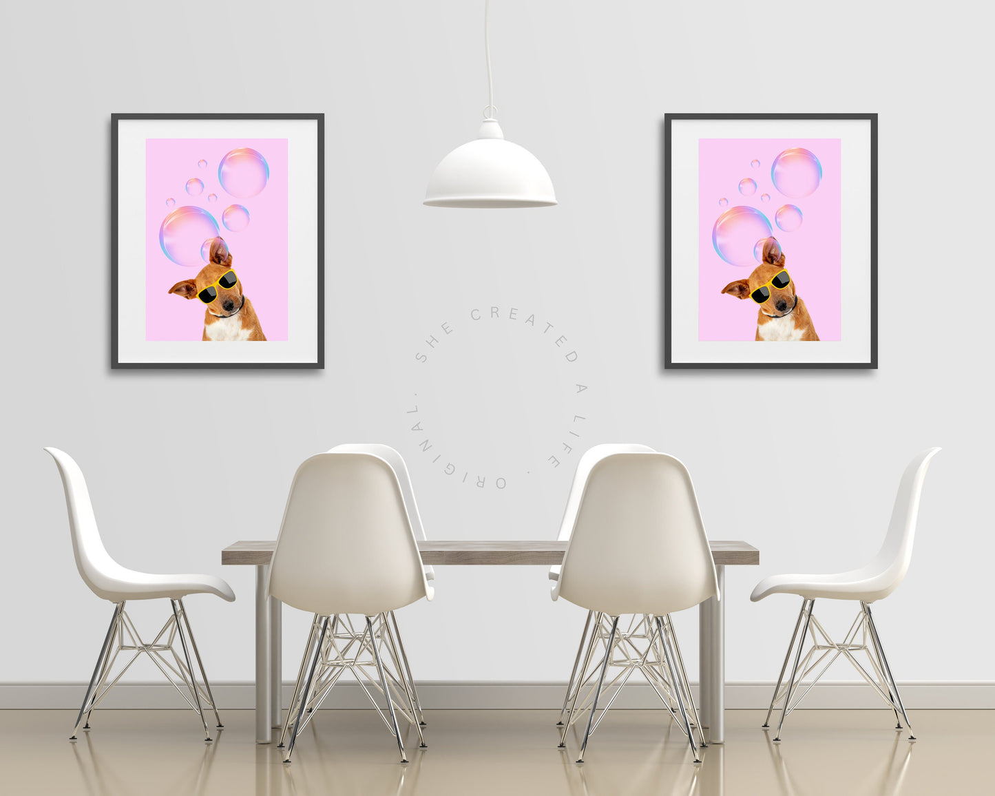 Dog in Glasses, Download, Doggy Print, Puppy Wall Art, Pet Art, Spectacles, Quirky Decor, Pink, Kids Room, Pet Portrait, Puppy Dog Poster,