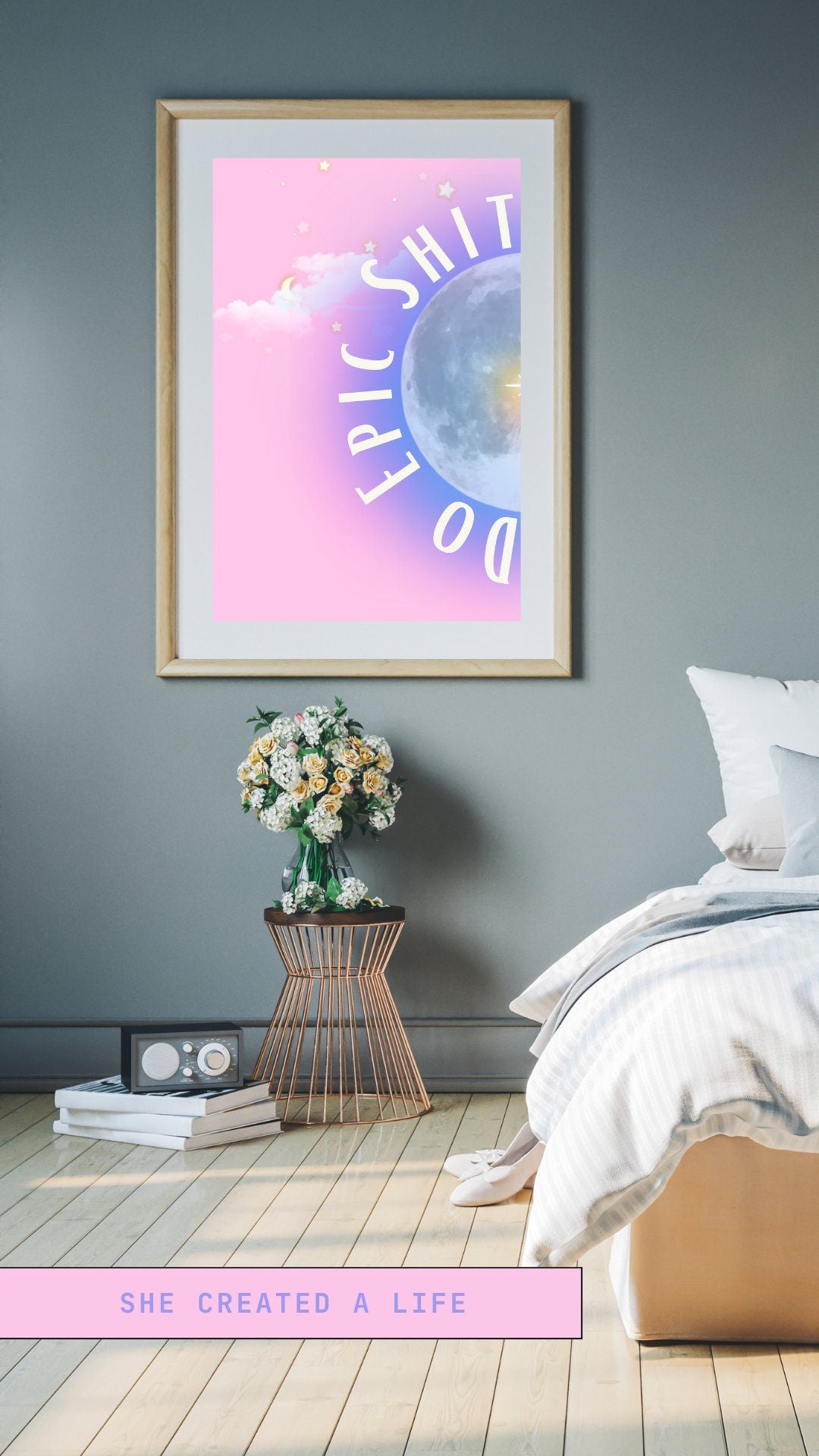 Do Epic Shi | Motivational Poster | Inspirational Print | Motivational Print | Girls Room | Motivation | Girly Print | Pink Art | Aura Print