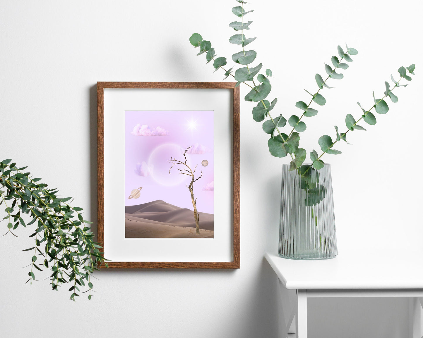 Moon Scape | Unframed Print | Spiritual Art | Desert | Peaceful Art | Desert Poster | Moon Poster | Spiritual Poster | Peaceful | Fantasy