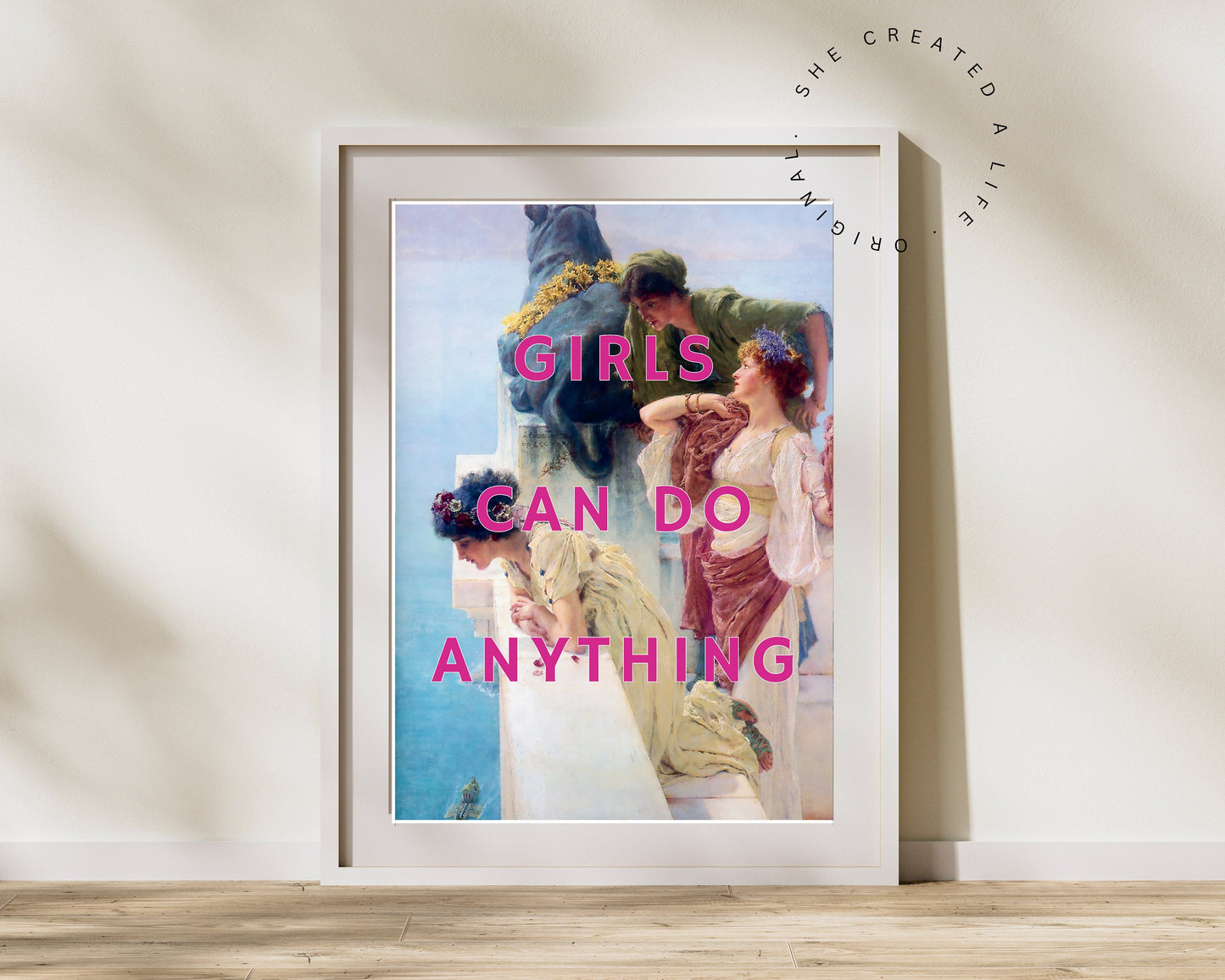 Girls Can Do Anything, Art Print Poster, Feminist, Feminism, Altered Portrait, Female Empowered Women Wall Art, Girl Power, Friends Gift