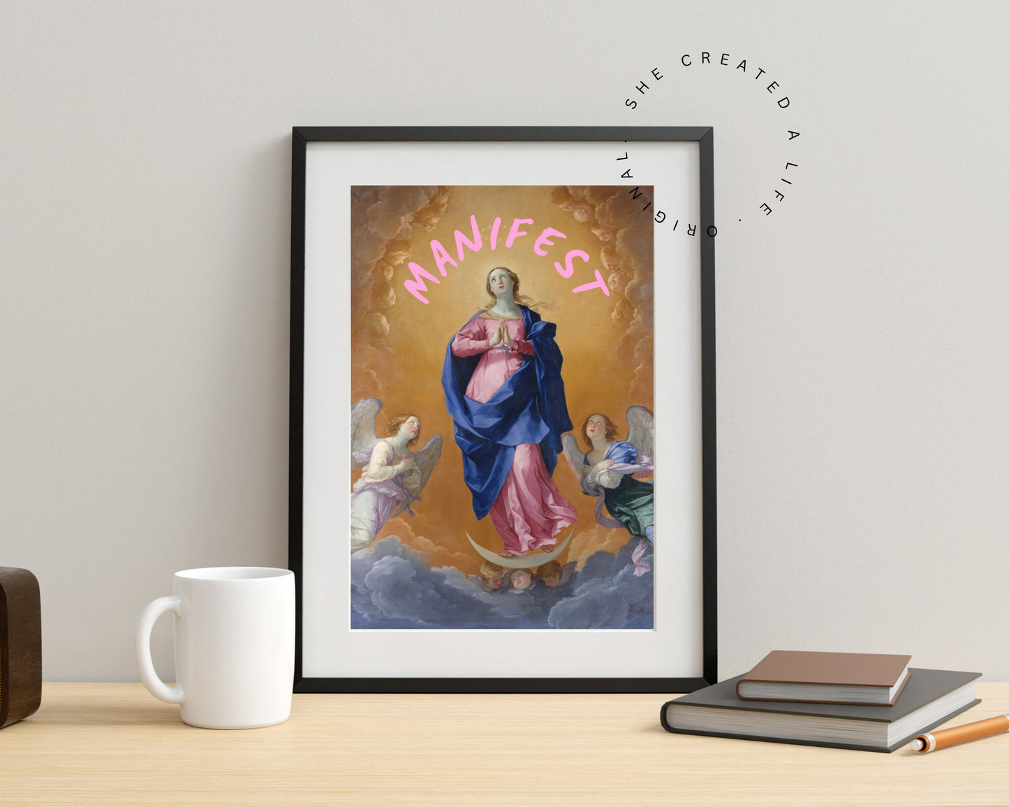 Manifest | Download | Quirky Art | Altered Art Print | Maximalist Art | Baroque | Altered Portrait | Graffiti Art Print | Humorous Print