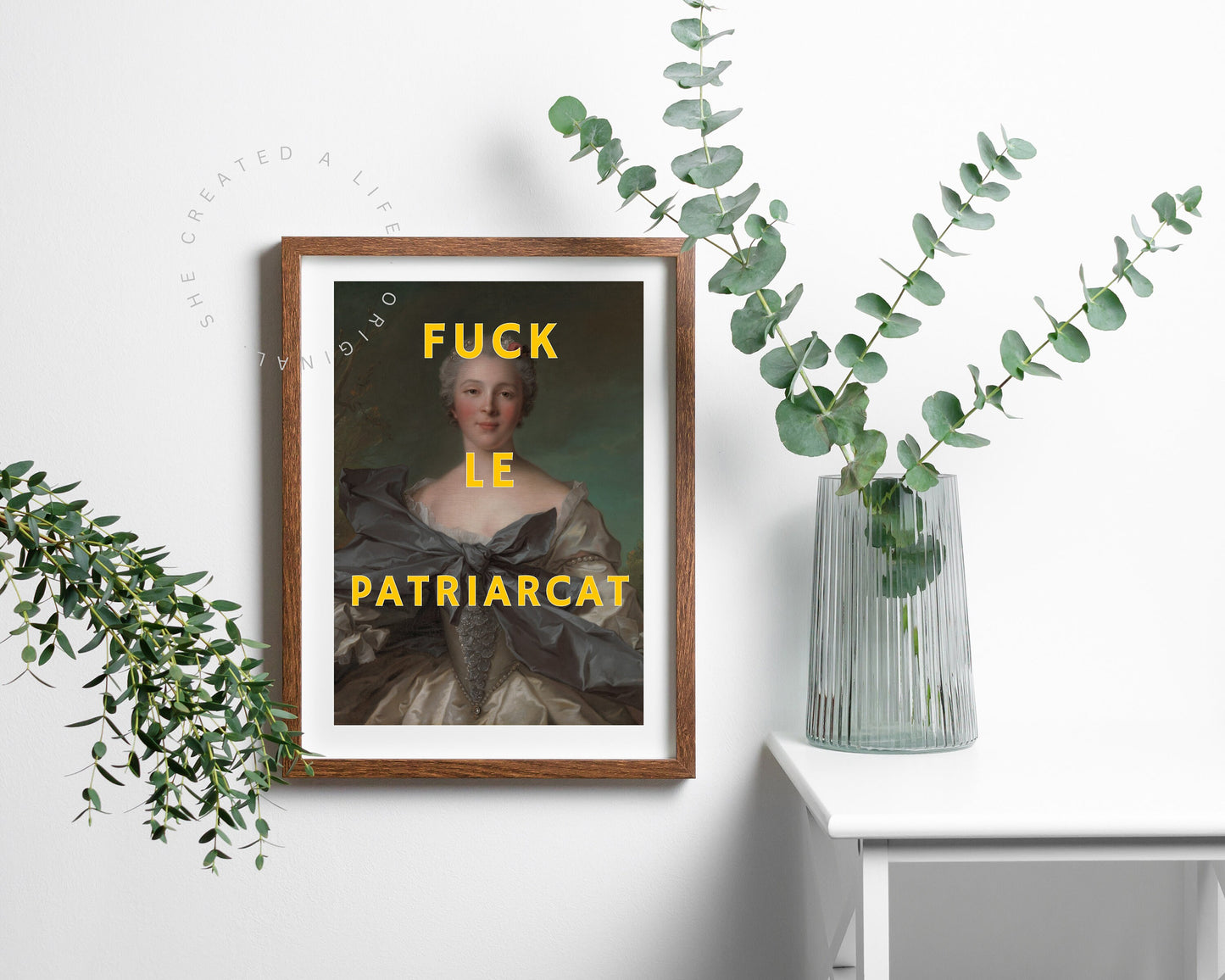Fuck Le Patriarcat, Altered Art Portrait,  Print Poster, Feminist Art, Female Empowerment, Feminism Wall Art, Patriarchy, Quirky Home Decor