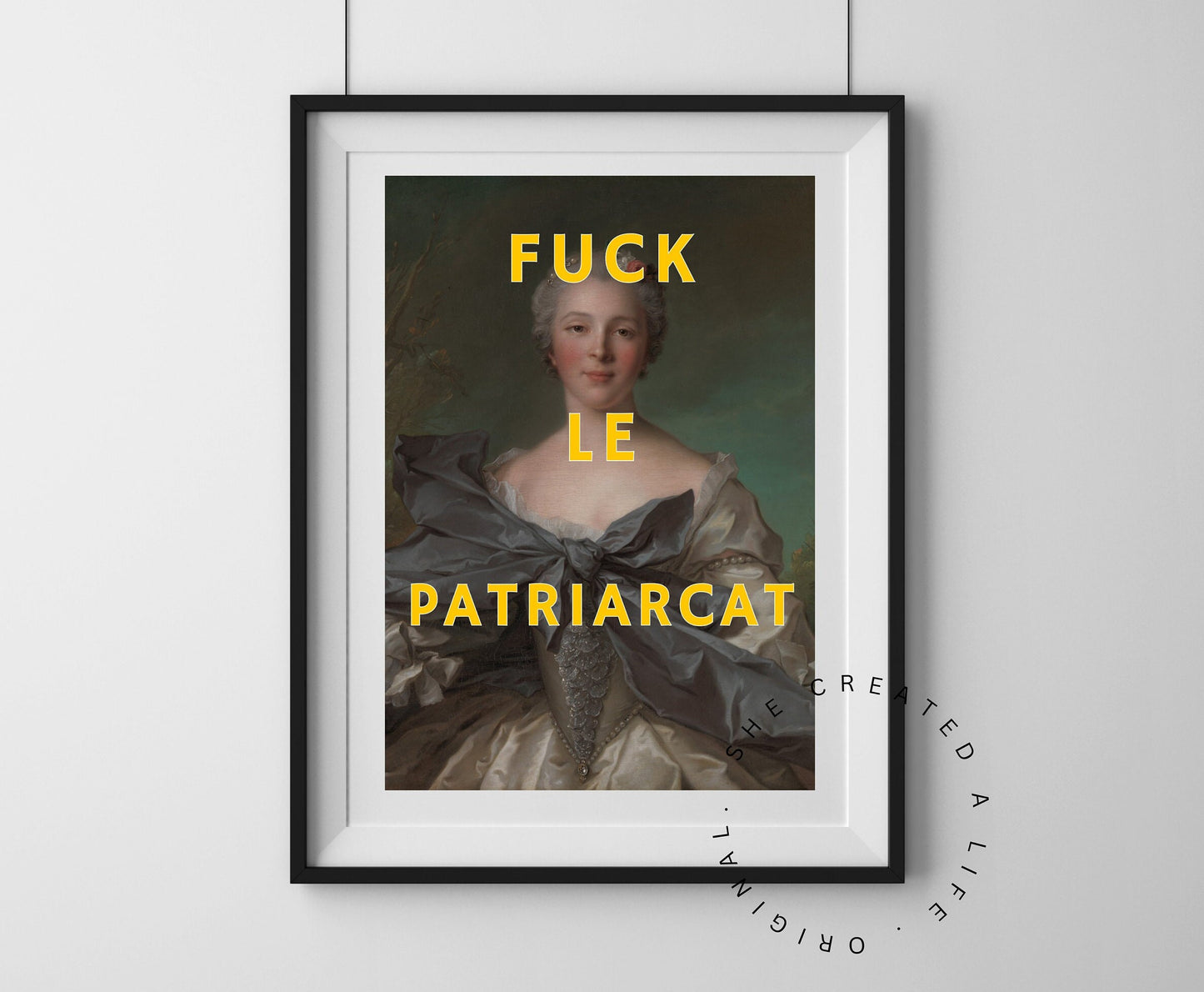 Fuck Le Patriarcat, Altered Art Portrait,  Print Poster, Feminist Art, Female Empowerment, Feminism Wall Art, Patriarchy, Quirky Home Decor