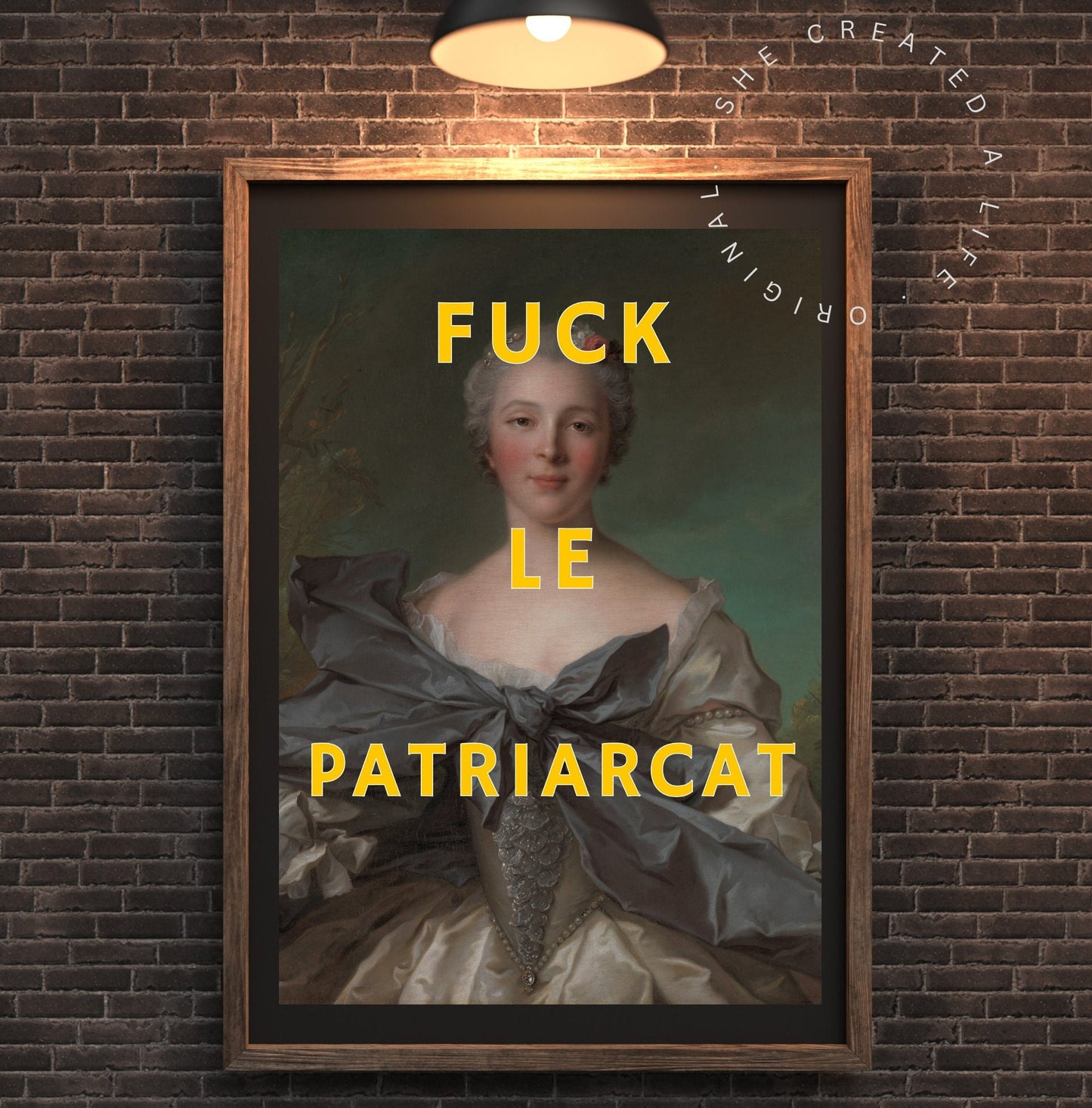 Fuck Le Patriarcat, Altered Art Portrait Print Poster, Feminist Wall Art, Female Empowerment, Girl Power, Down With Patriarchy, Quirky Decor