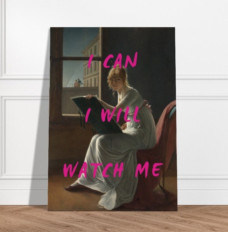 I Can I Will, Download, Altered Art Print, Altered Wall Art, Feminist Wall Art, Graffiti Prints, Altered Portrait, Pink Art, Weird Art,