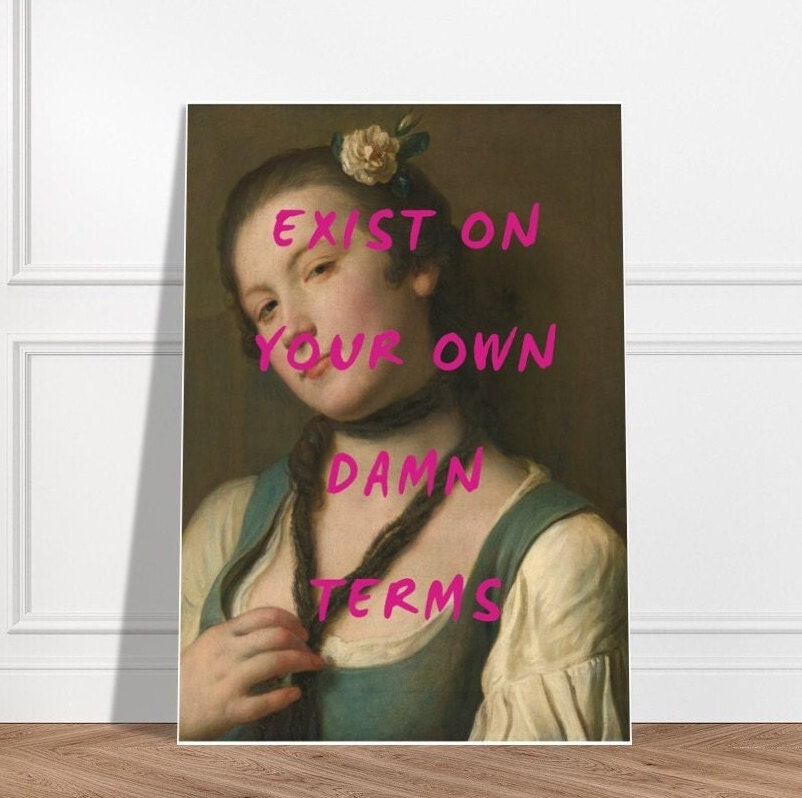 On Your Terms | Altered Art Print | Feminist Art | Witty Art Print | Quote Prints | Graffiti Print | Girl Power | Dorm Art | Quirky Art