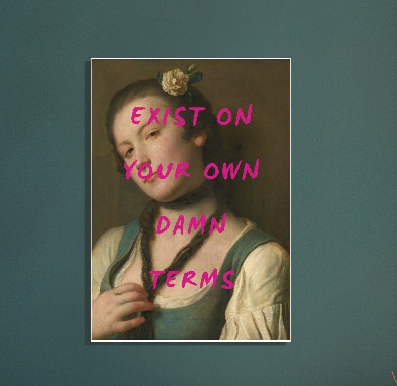 On Your Terms | Altered Art Print | Feminist Art | Witty Art Print | Quote Prints | Graffiti Print | Girl Power | Dorm Art | Quirky Art
