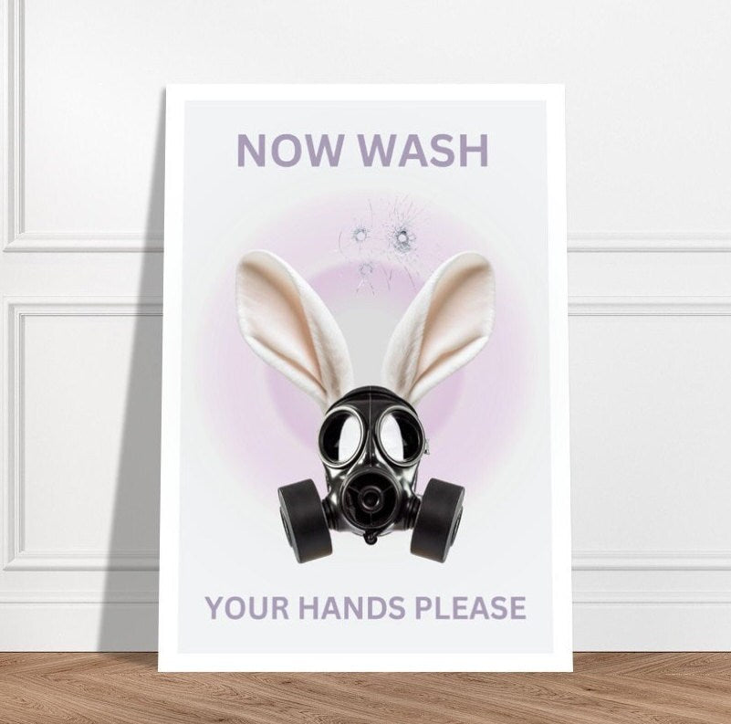 Now Wash Your Hands | Unframed Print | Dorm Poster | Weird Wall Art | Quirky Decor | Funky Wall Art | Maximalist Poster | Toilet | Bathroom