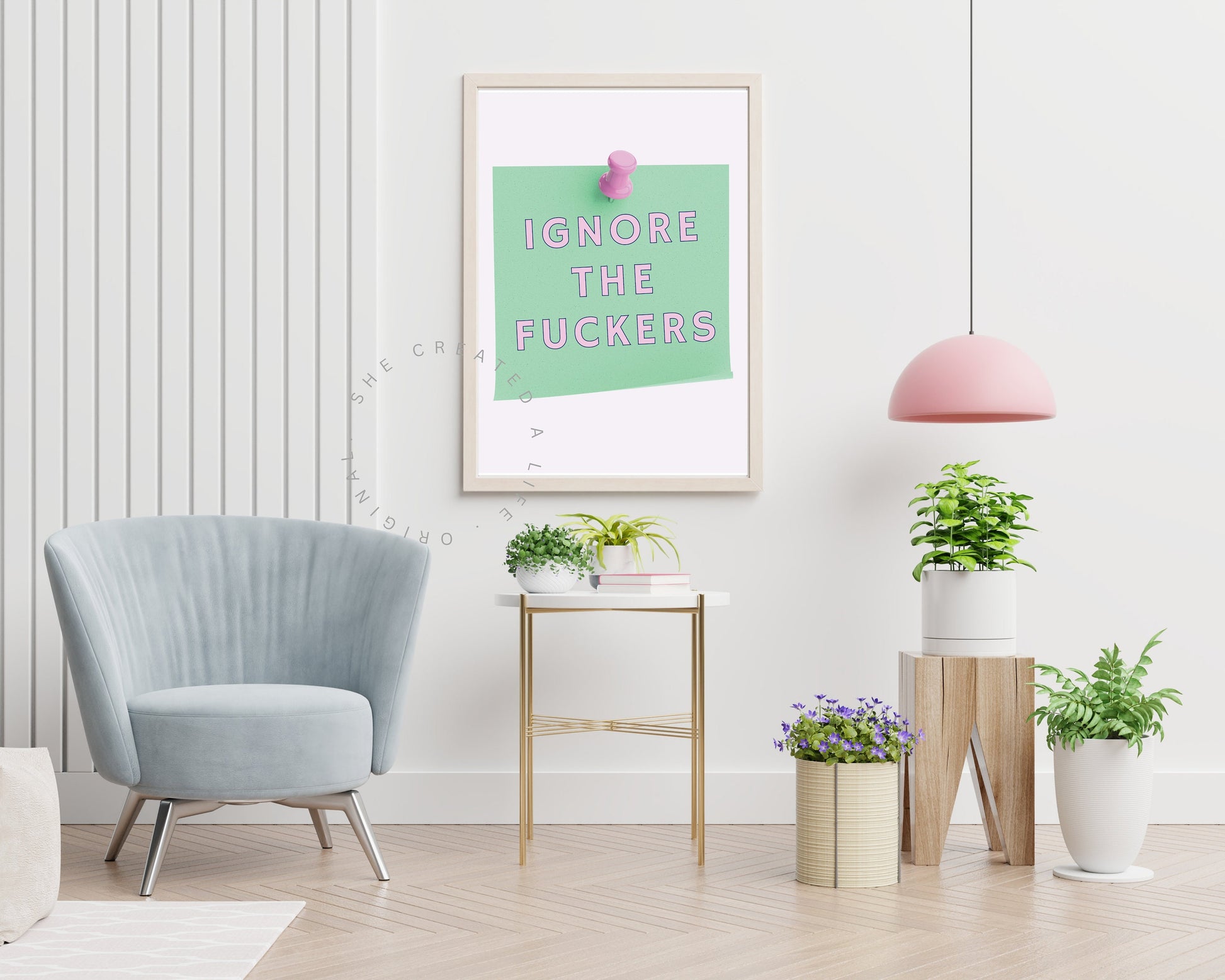 quirky girl power typography print