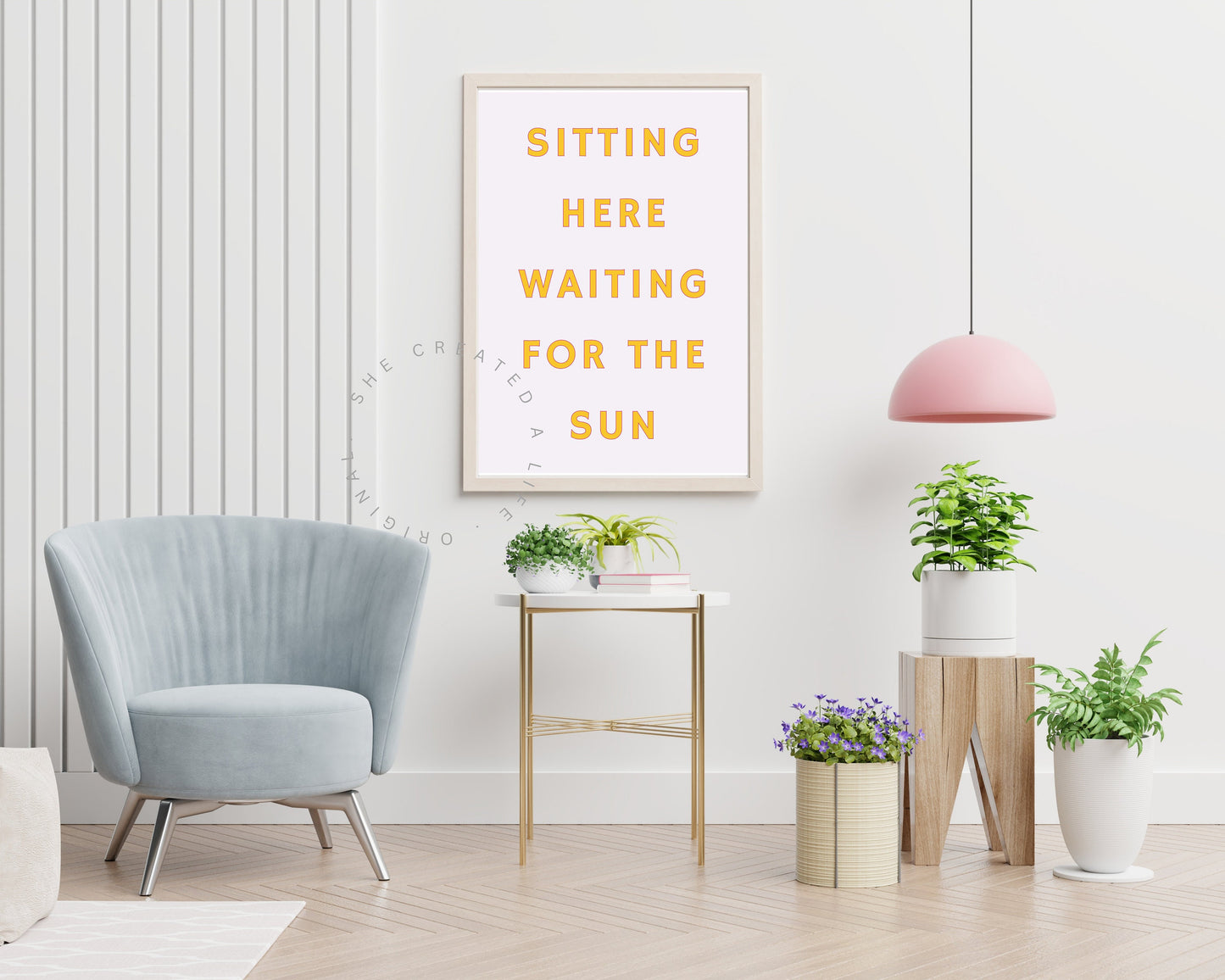 Sitting Here Waiting For The Sun, Download, Art Print Poster, Sun Worshipper, Typography Wall Art, Eclectic Funky Sassy Quirky Home Decor