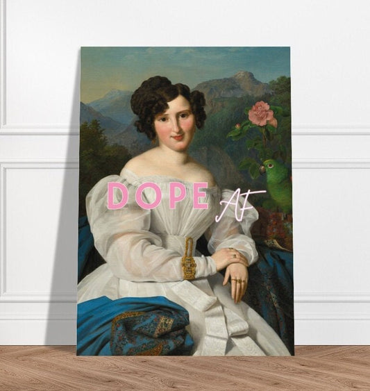 Dope AF, Boss Babe Poster, Altered Art Portrait, Girls Room, Dorm Wall Art, Witty, Maximalist Print, Quirky Home Decor, Girl Boss Quotes