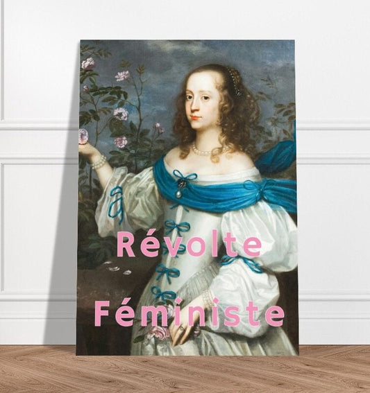 Révolte Féministe, Altered Art Print Poster, Girls Room Wall Art, Female Empowerment, Woman Portrait, Quirky Home Decor, Feminist Revolt
