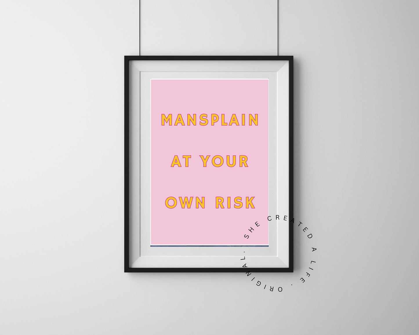 Mansplain At Your Own Risk, Funny Feminist Art Print Poster, Girls Room Wall, Female Empowerment, Womens Rights, Quirky Home Decor, Poster