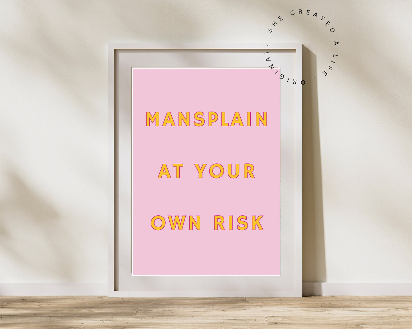 Mansplain At Your Own Risk, Funny Feminist Art Print Poster, Girls Room Wall, Female Empowerment, Womens Rights, Quirky Home Decor, Poster