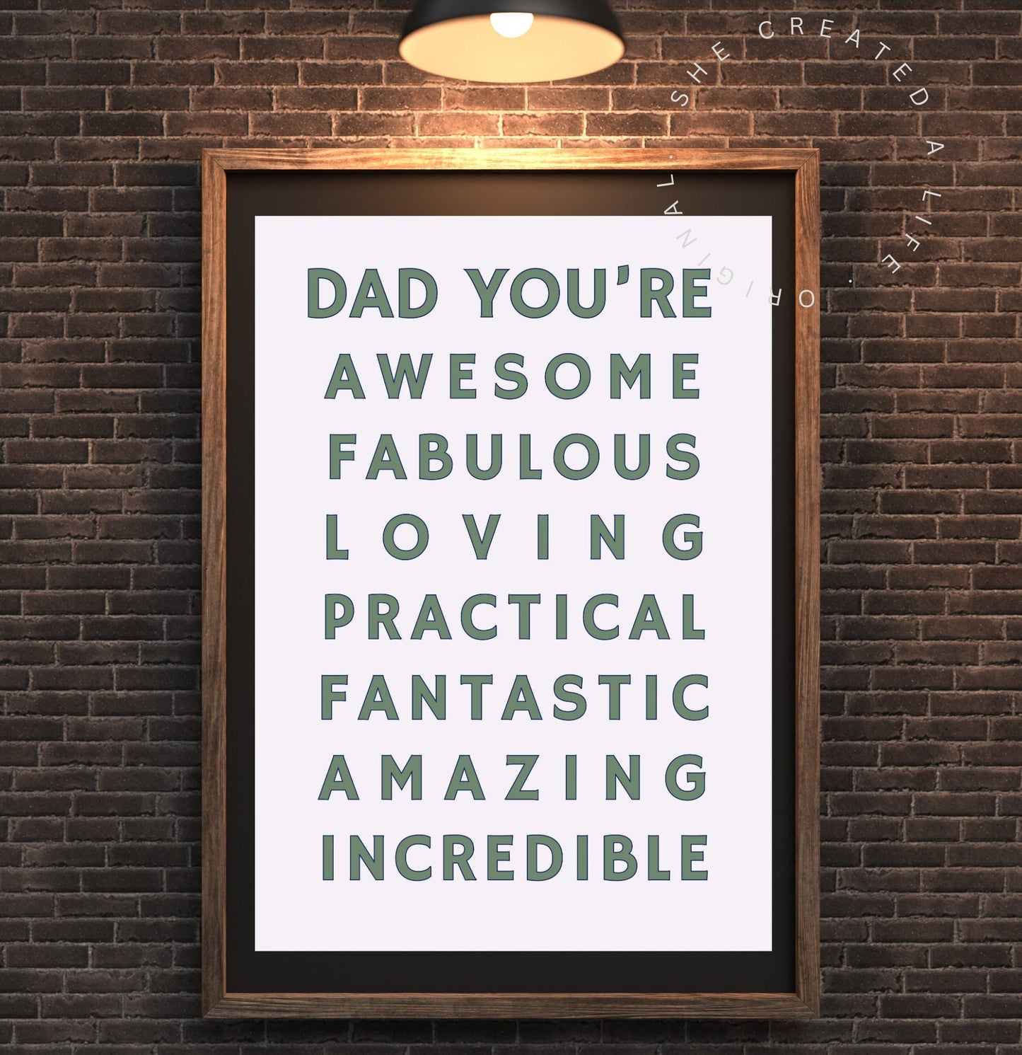 Dad You're Awesome, Digital Download Art Print Poster, Fathers Day, Dads Birthday, Cool Dad Gift Idea, Typography Wall Art, Family Portrait
