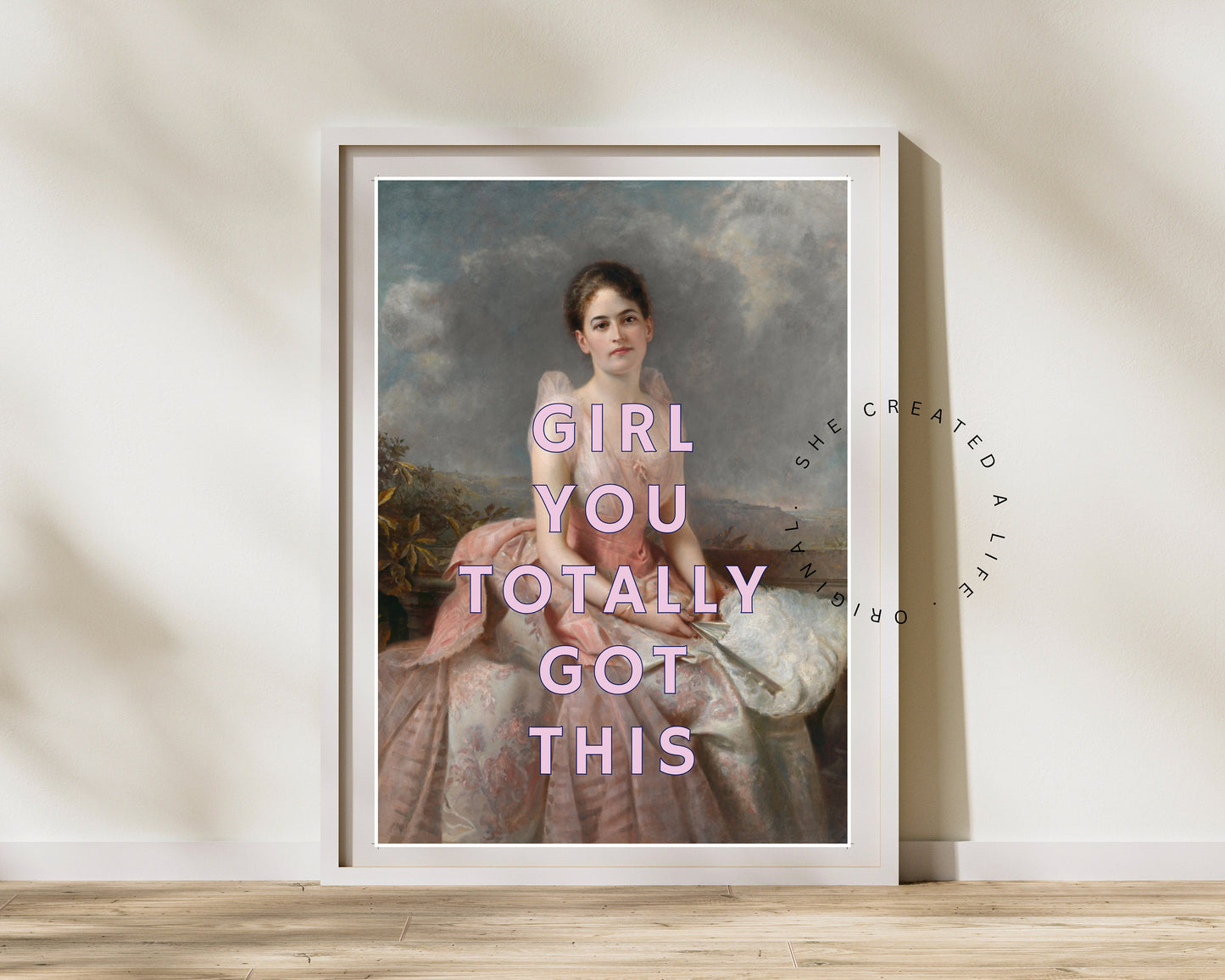 Girl You Totally Got This, Altered Art Print Poster, Pink Typography Feminist Wall Art, Girl Power, Eclectic Funky Sassy Quirky Home Decor