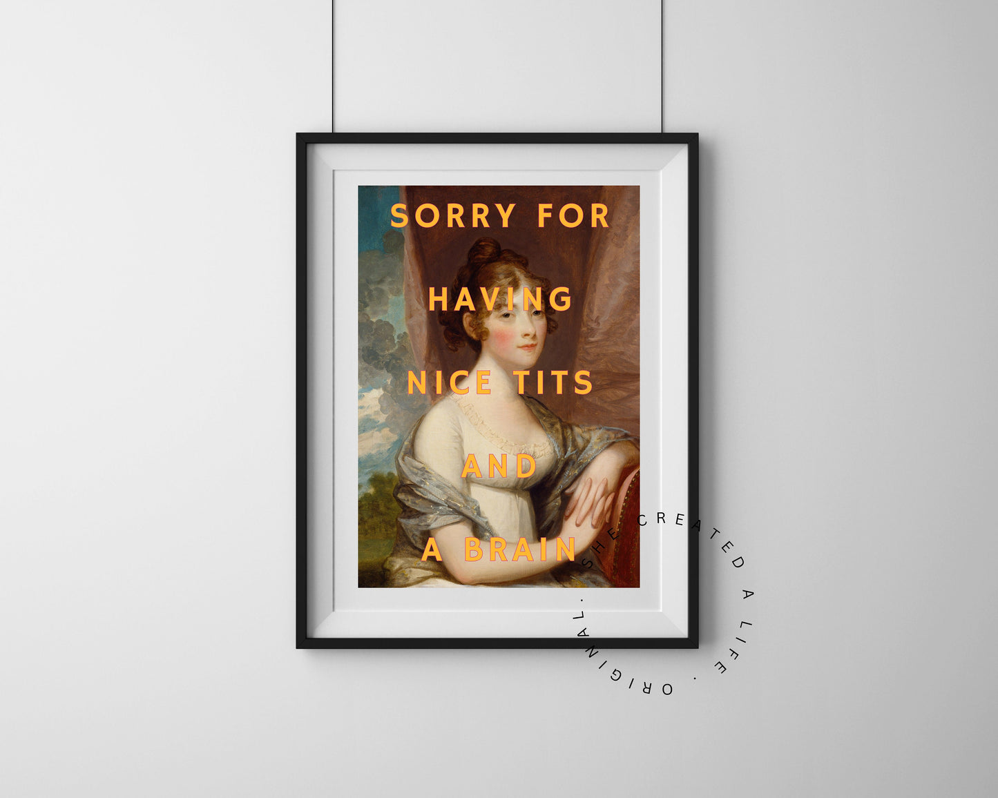 Sorry For Having Nice Tits and Brain, Altered Art Portrait, Sassy Print, Girl Power Poster, Feminist Art, Funky Wall Art, Quirky Home Decor