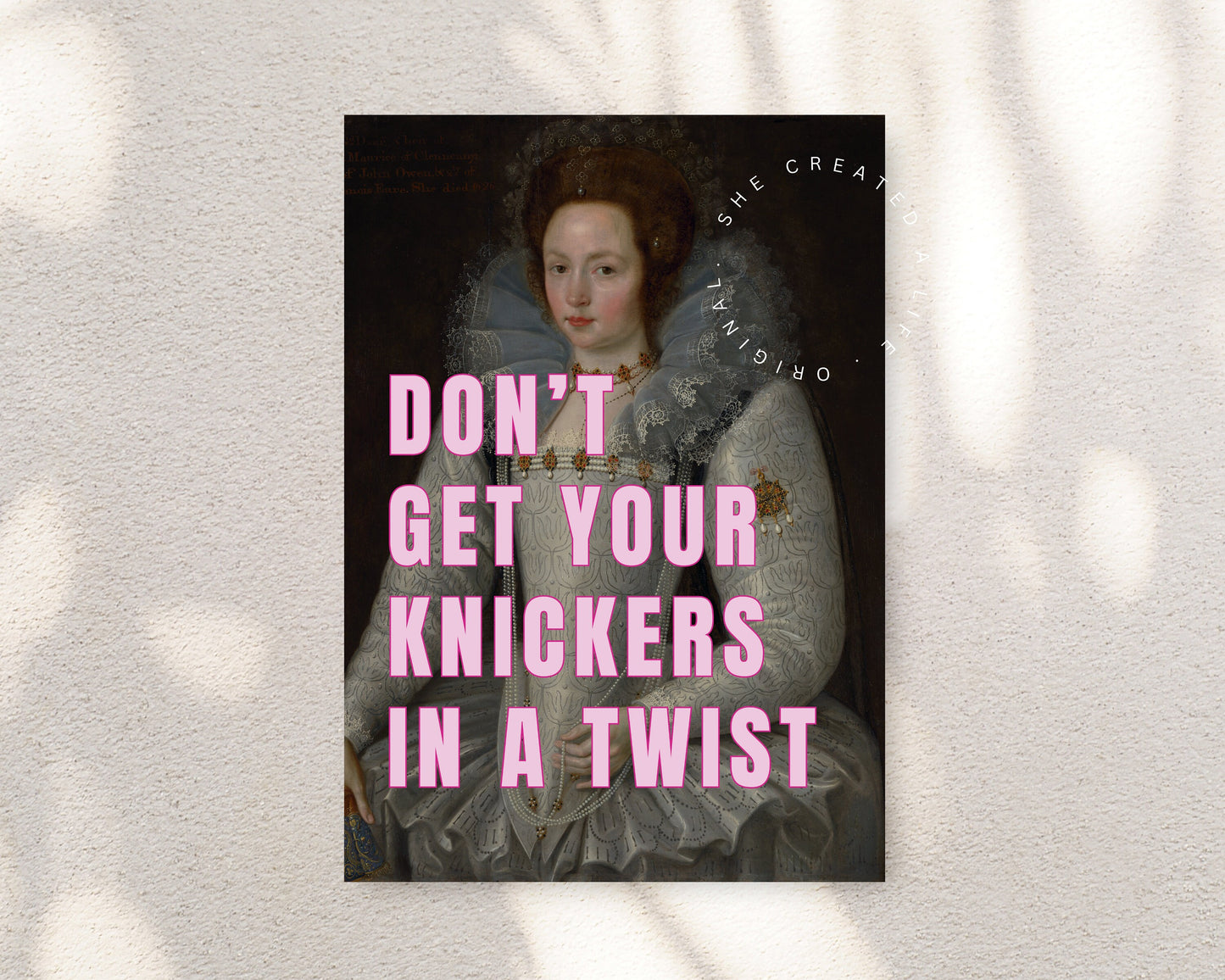 Don't Get Your Knickers in A Twist, Altered Art, Funny Portrait, Girl Power Print, Quirky Home Decor, Feminist Poster, Funky Wall Art, Rude