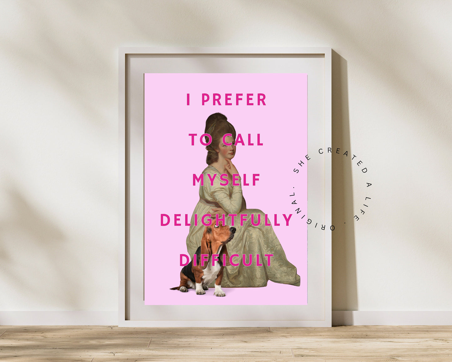 I Prefer to Call Myself Delightfully Difficult, Altered Art Print Poster, Teenage Girls Room, Wall Art, Eclectic Funky Sassy Quirky Decor