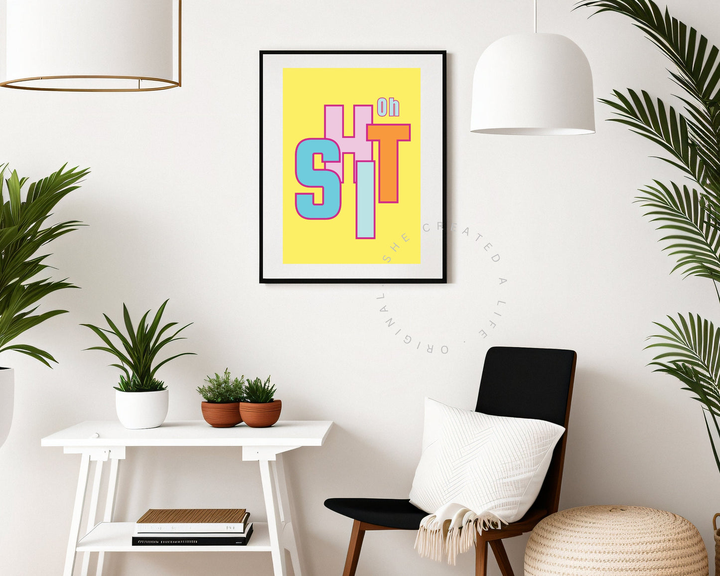 Oh SHIT, Curse Word, Humorous Art Poster, Funny Poster, Swear Word, Sweary Gift Print, Eclectic Room Idea, Funky Wall Art, Quirky Home Decor