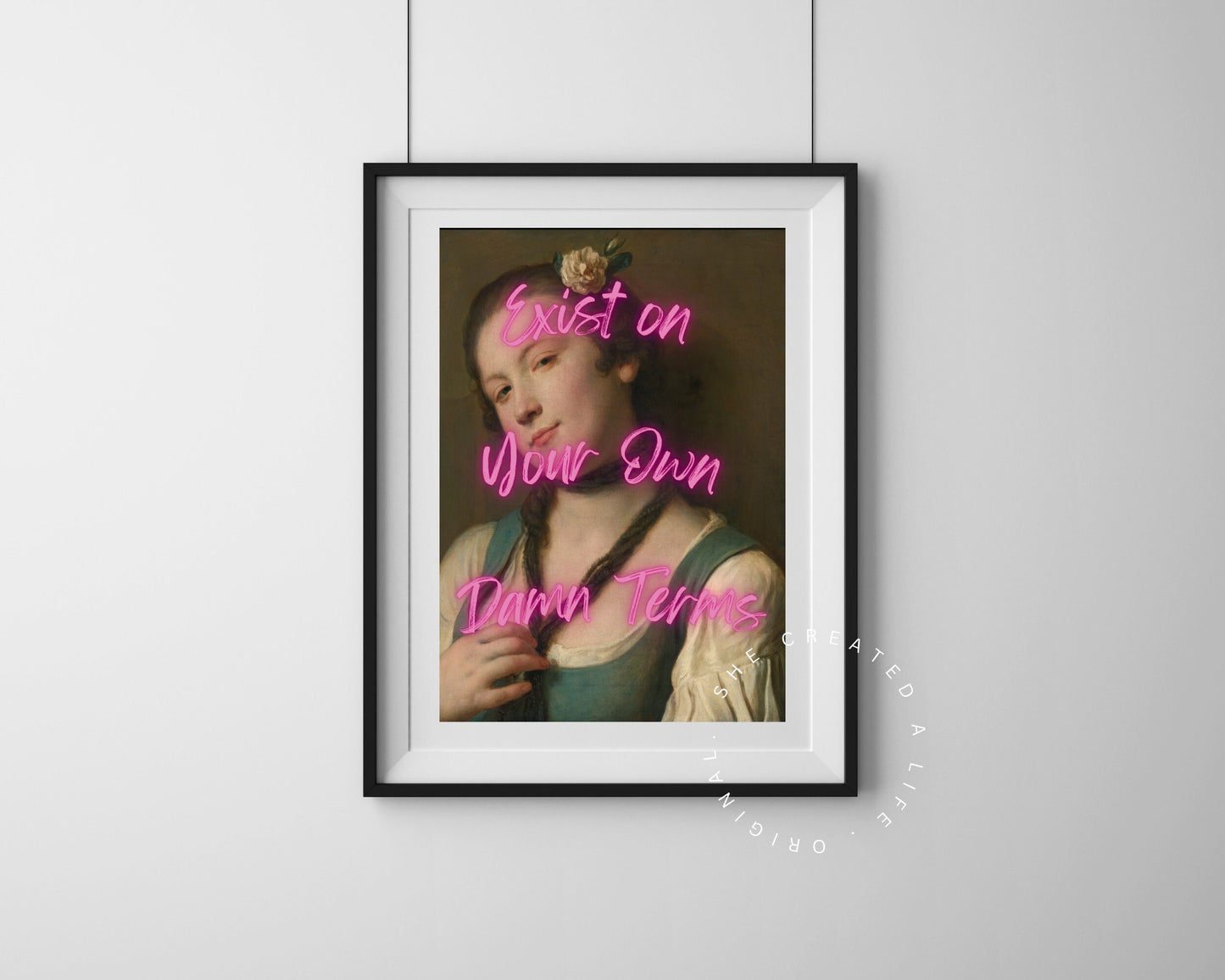 Exist, Altered Art Portrait, Feminist Print, Feminism Poster, Girl Power Wall Art, Eclectic Gift Idea, Dorm Room Ideas, Quirky Home Decor