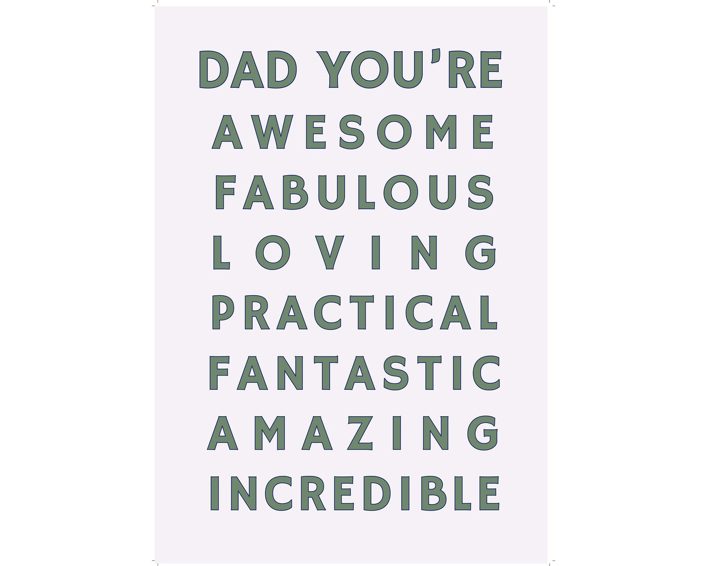 Dad You're Awesome Art Print Poster, Fathers Day, Dads Birthday, Great Dad Gift Idea, Typography Wall Art, Family Portrait Quirky Home Decor