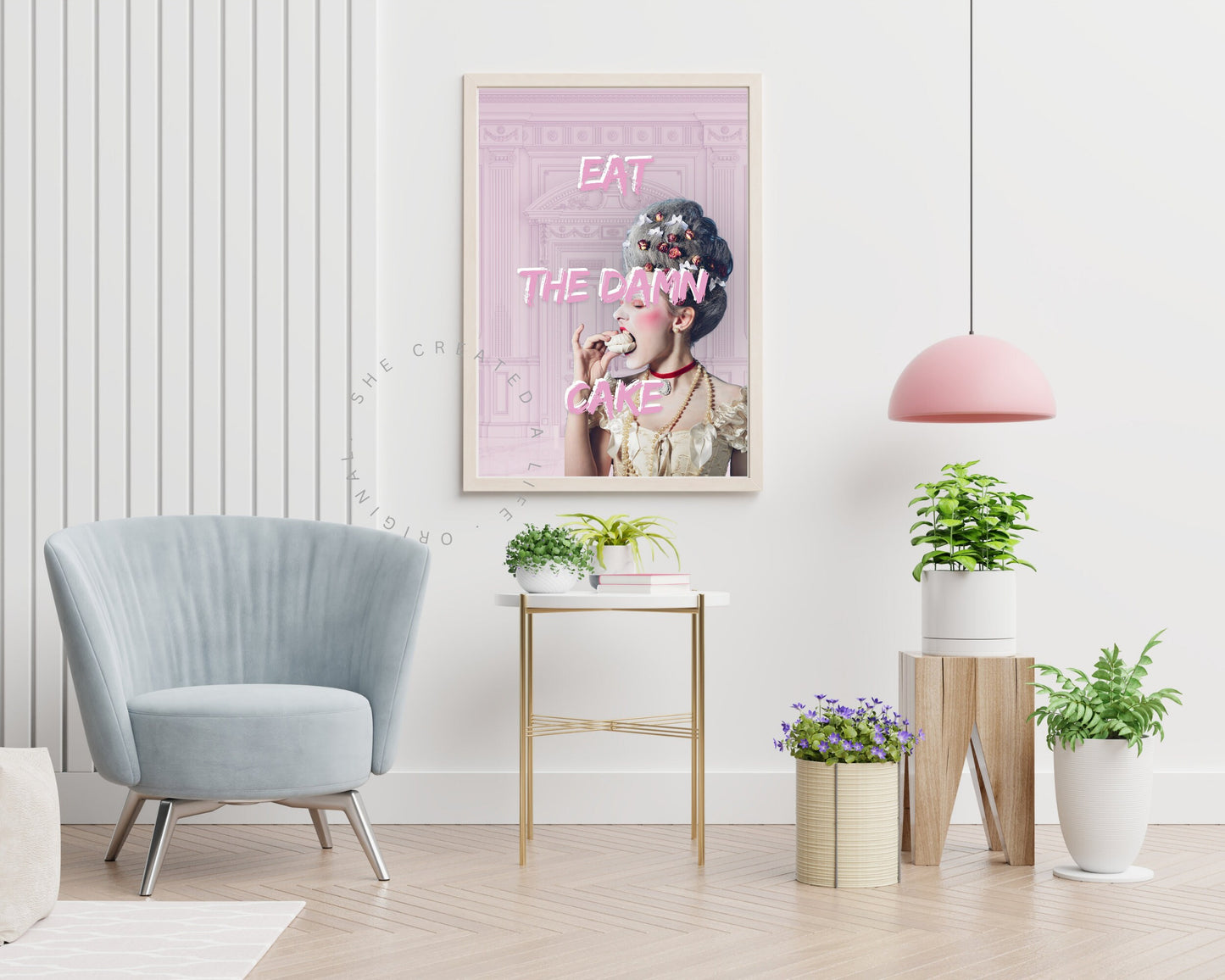 Eat The Damn Cake, Humorous Print, Funny Kitchen Poster, Pop Art Print, Kitsch Poster, Eclectic Gift Idea, Funky Wall Art, Quirky Home Decor