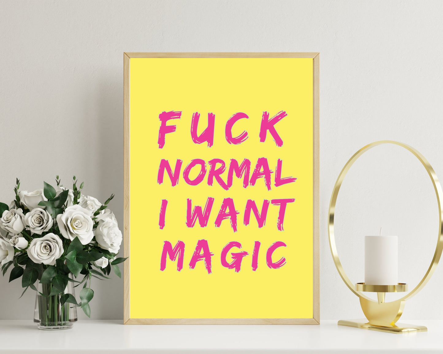 Fuck Normal, Humorous Print, Funny Poster, Swear Curse Word, Girl Power Print, Eclectic Gift Idea, Funky Dorm Wall Art, Quirky Home Decor
