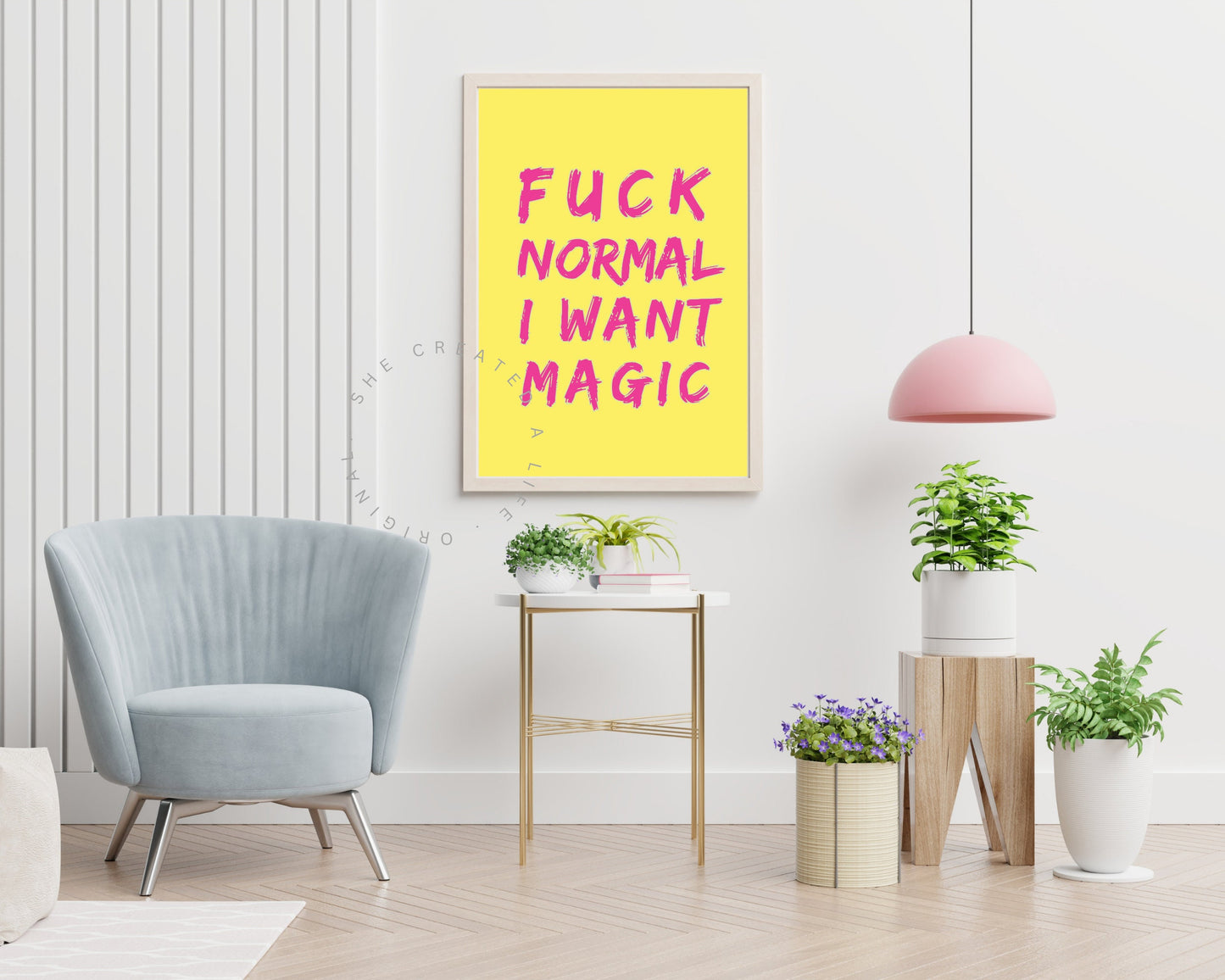 Fuck Normal, Humorous Print, Funny Poster, Swear Curse Word, Girl Power Print, Eclectic Gift Idea, Funky Dorm Wall Art, Quirky Home Decor