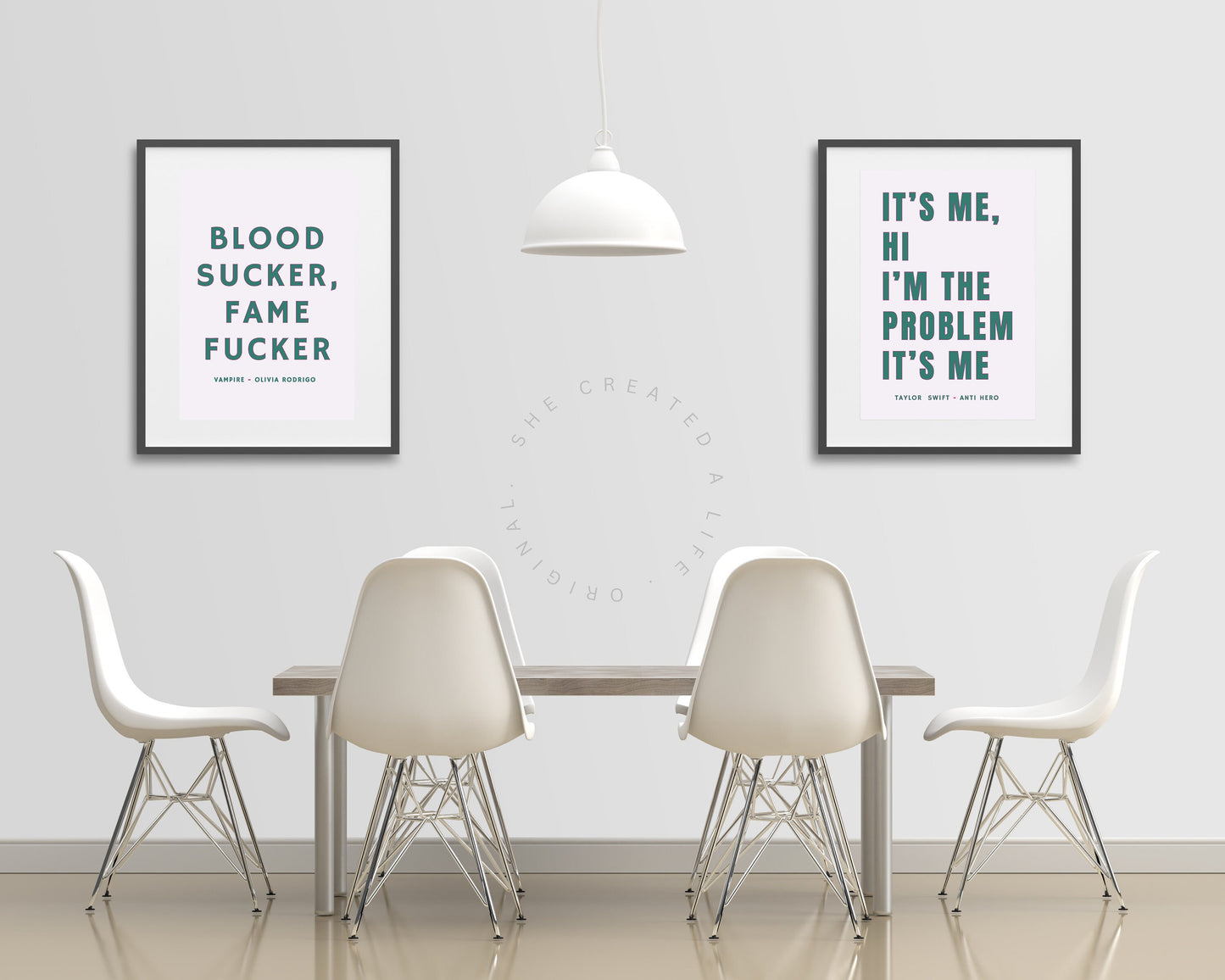 Blood Sucker Fame Fucker, Vampire, Olivia Rodrigo, Art Print Poster, Song Lyrics, Pink Typography Wall Art, Eclectic Funky Quirky Home Decor