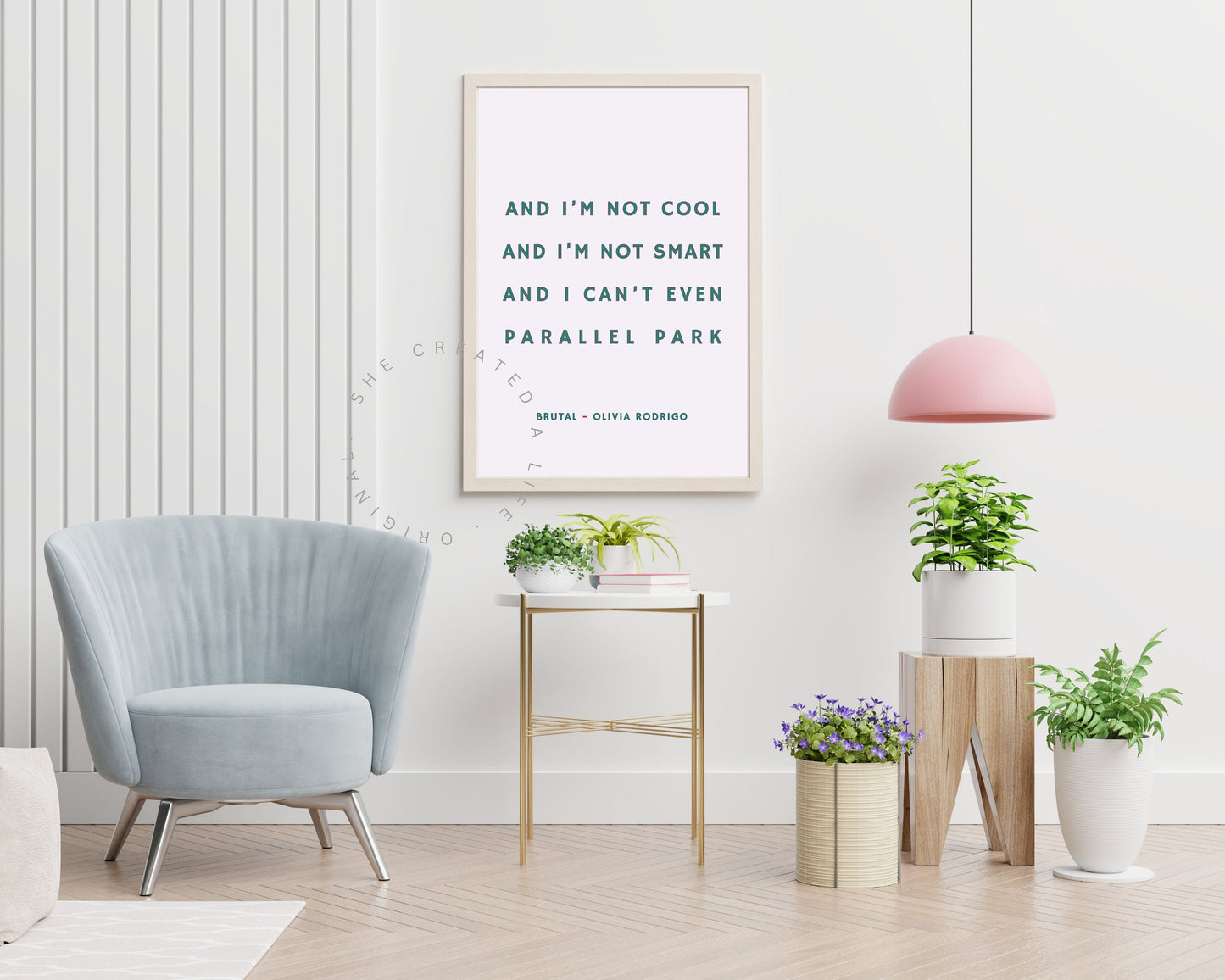 And I'm Not Cool Print/ Brutal/Olivia Rodrigo/Art Print Poster/Song Lyrics/Pop Music/Pink Typography Wall Art/Eclectic Fun Quirky Home Decor