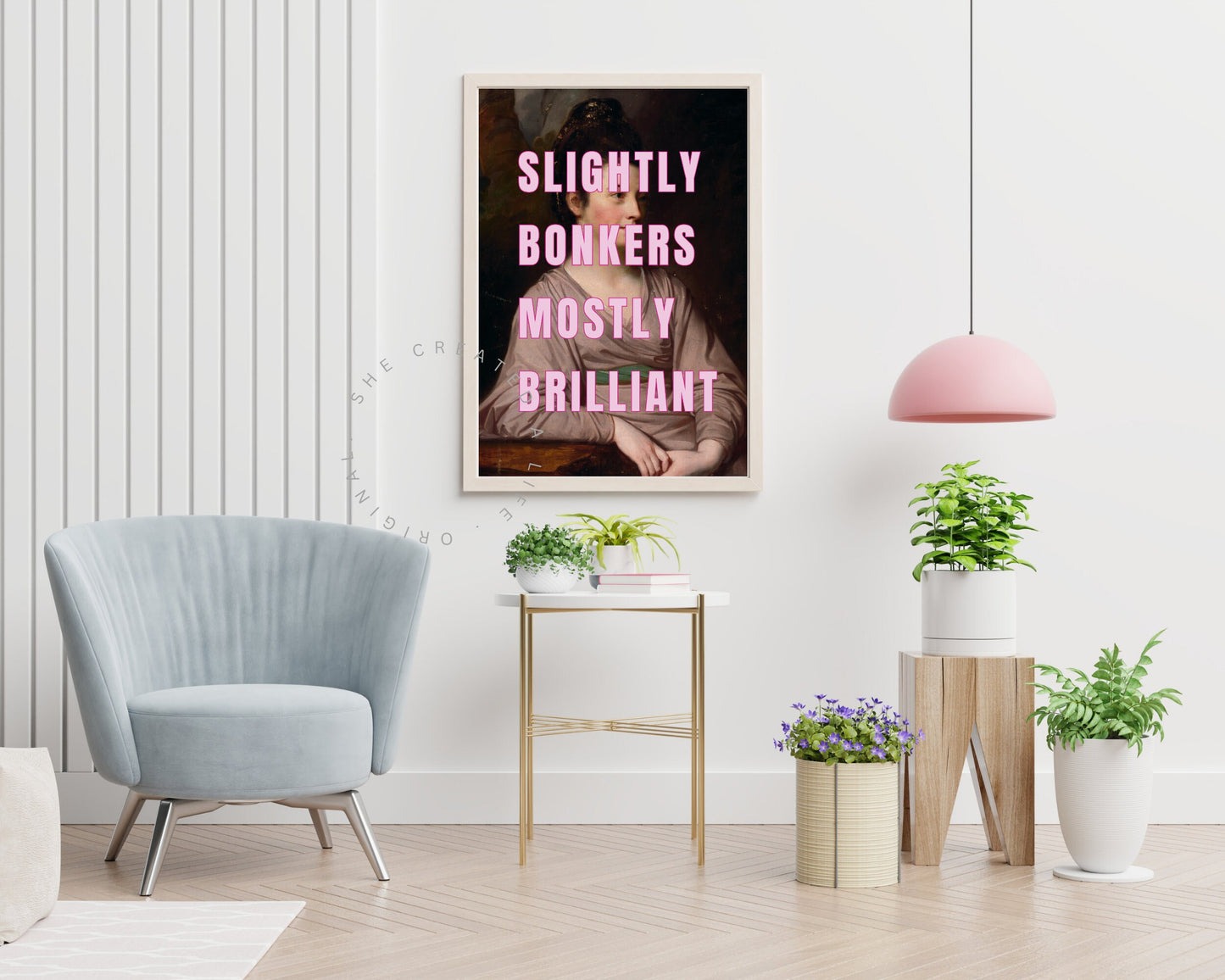 Slightly Bonkers, Humorous Print, Funny Poster, Dopamine Print, Altered Art Portrait, Eclectic Gift Idea, Funky Wall Art, Quirky Home Decor