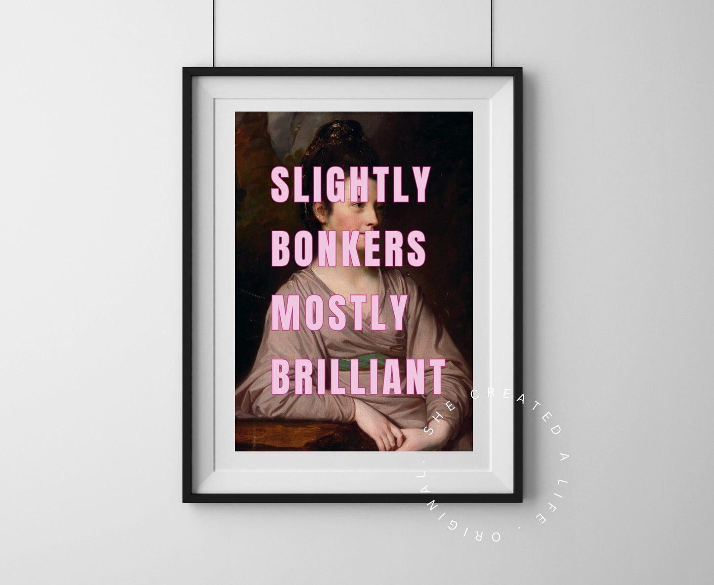 Slightly Bonkers, Humorous Print, Funny Poster, Dopamine Print, Altered Art Portrait, Eclectic Gift Idea, Funky Wall Art, Quirky Home Decor